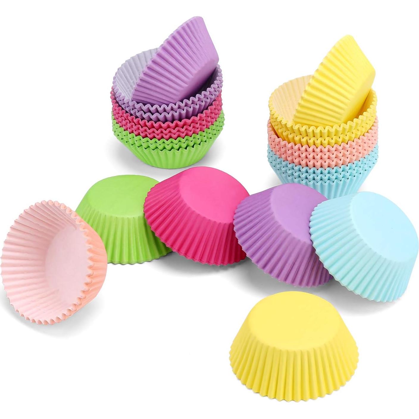 600 Forros de Papel para Cupcakes Hadoife - Colores Vibrantes