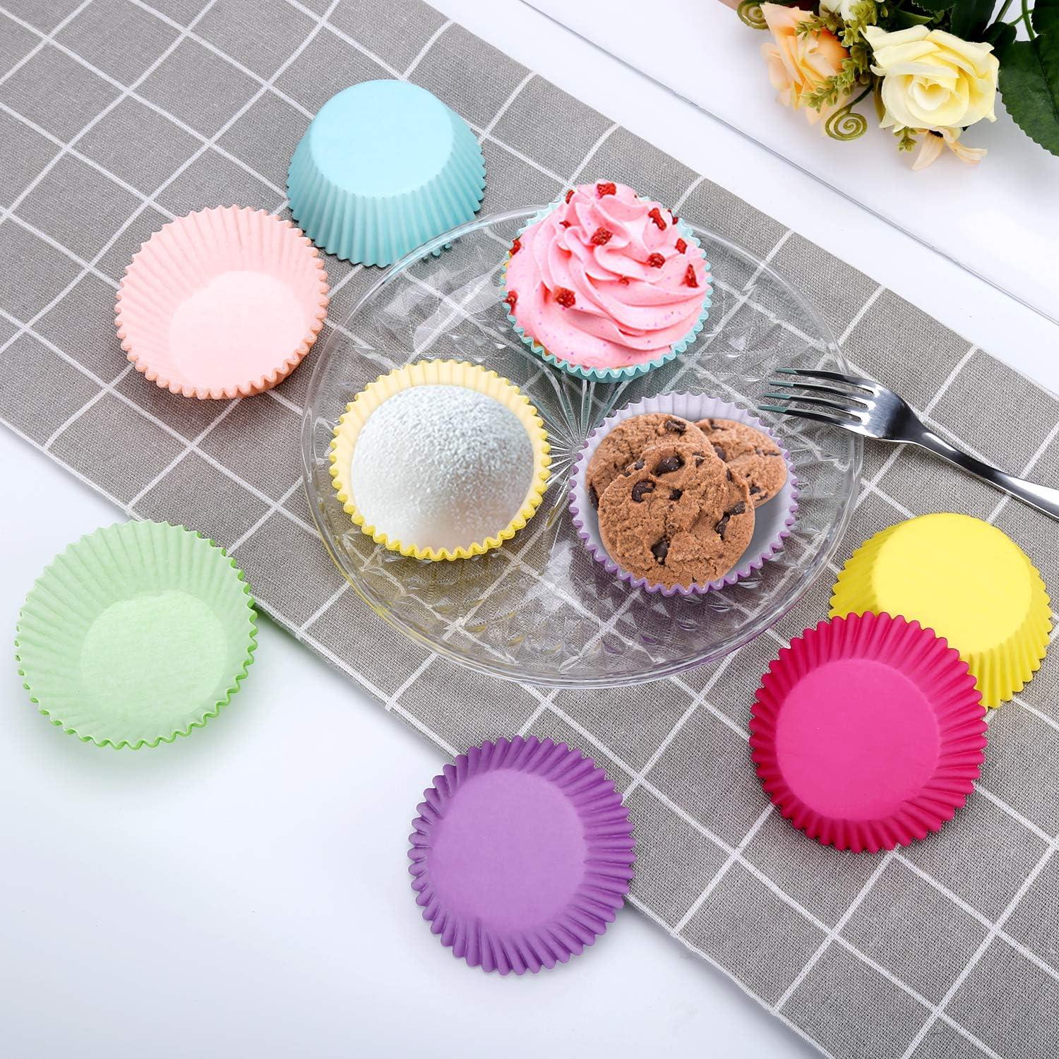 600 Forros de Papel para Cupcakes Hadoife - Colores Vibrantes