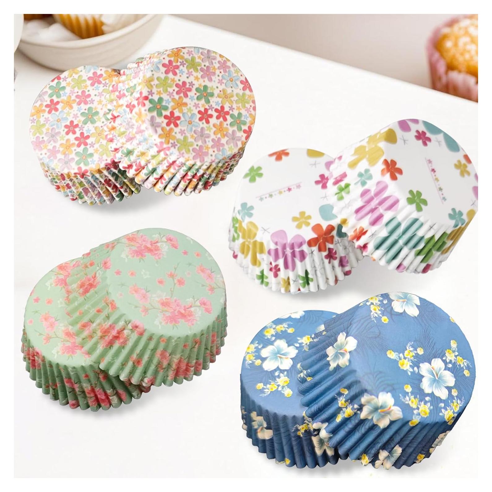 Forros de Cupcake Florales Starfa 400 Unidades Desechables