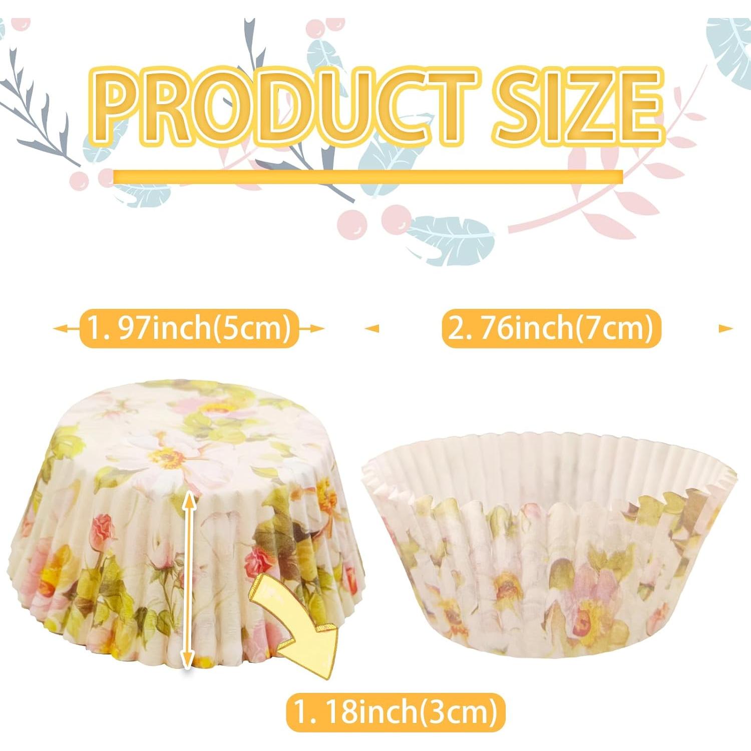 Forros de Cupcake Florales Starfa 400 Unidades Desechables