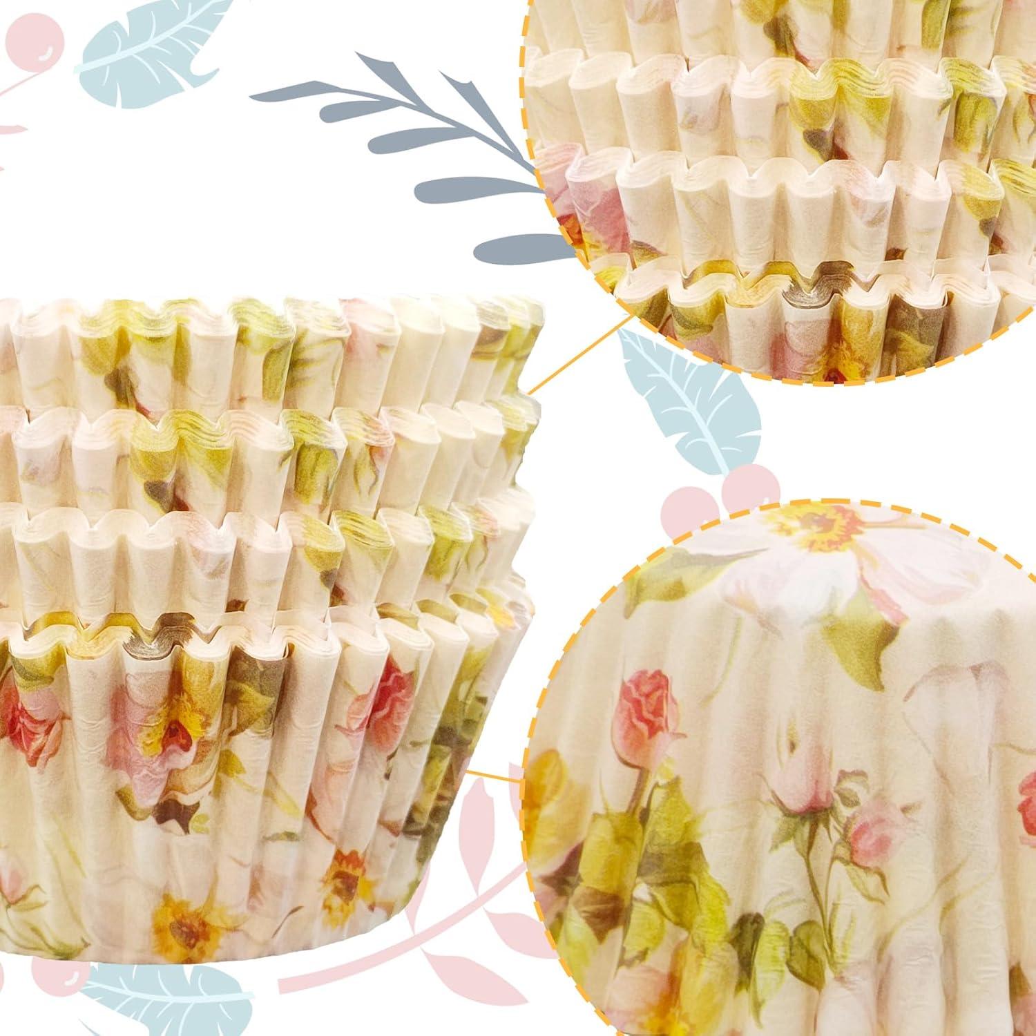 Forros de Cupcake Florales Starfa 400 Unidades Desechables