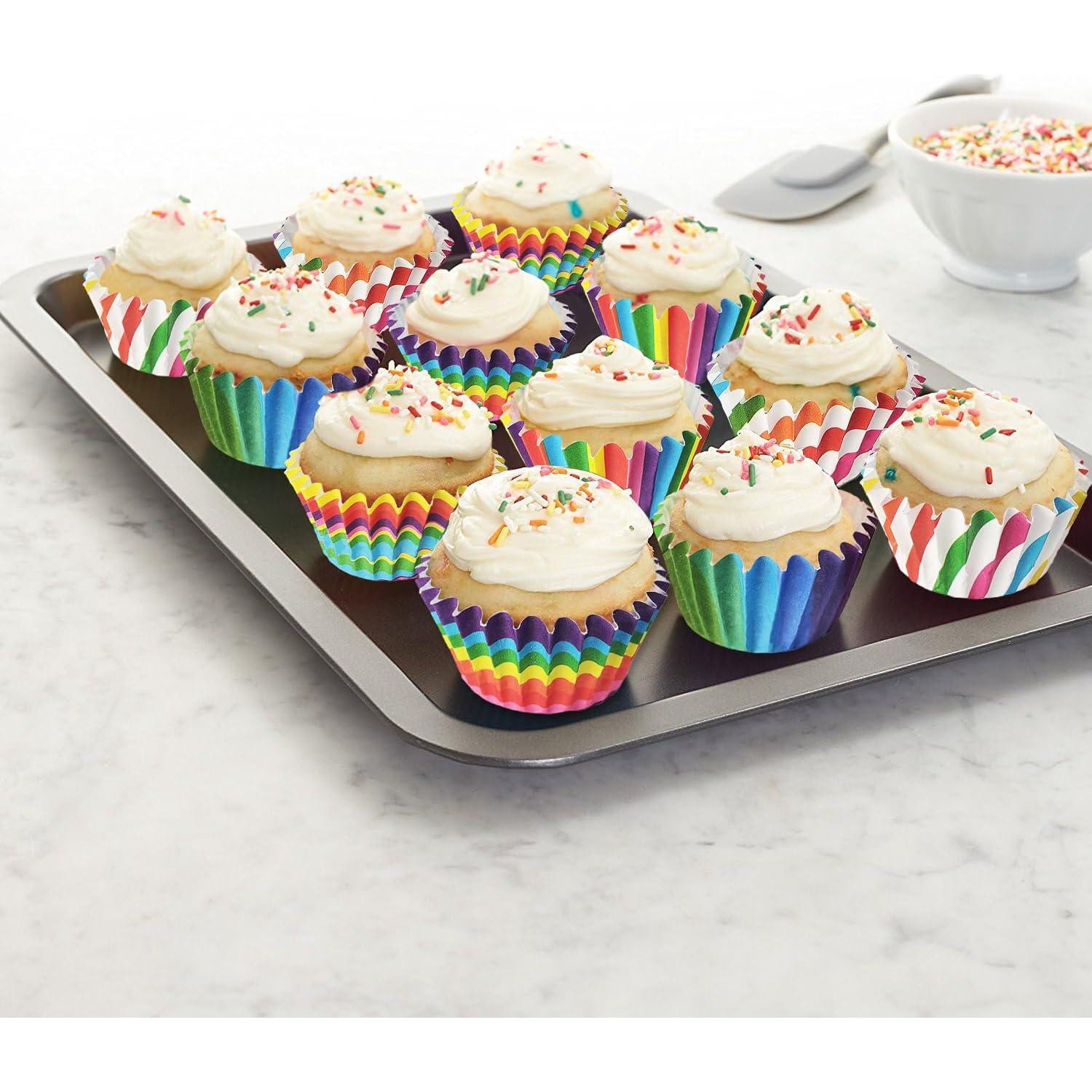 Forros para Muffins ZCCLINN Arcoíris 300 Unidades 5x3 cm