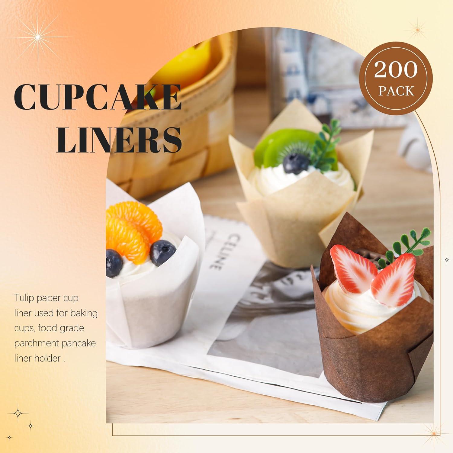 200 Forros de Cupcake Tulipán NPLUX Multicolor 50x80mm