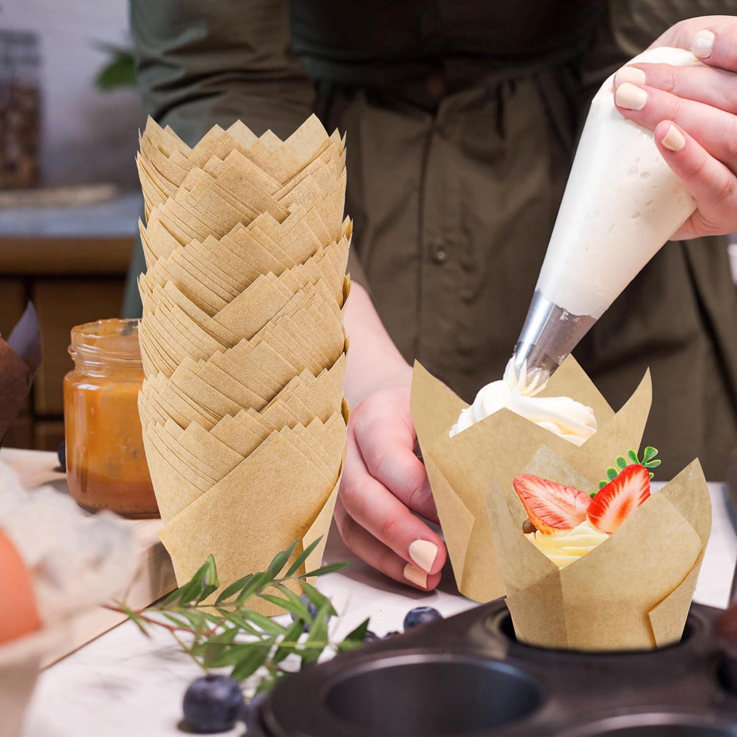 200 Forros de Cupcake Tulipán NPLUX Multicolor 50x80mm