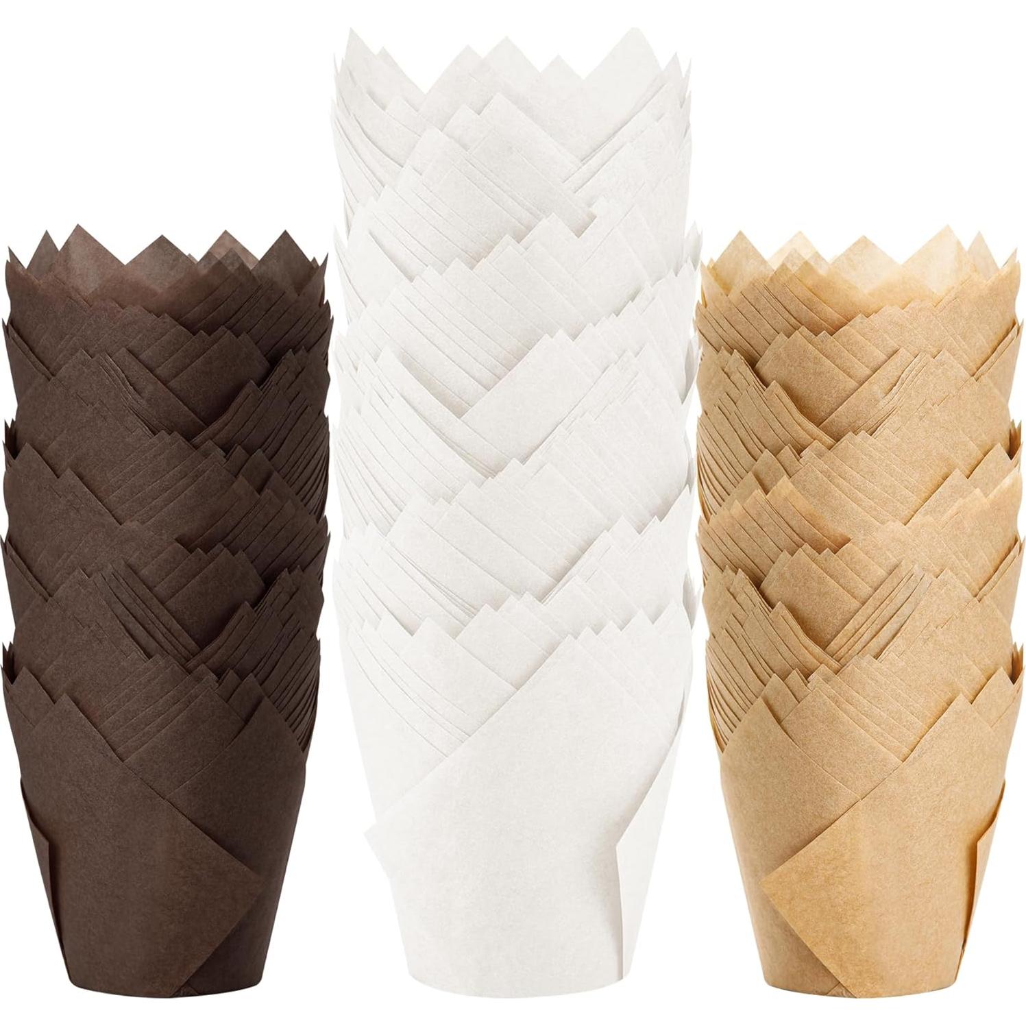 200 Forros de Cupcake Tulipán NPLUX Multicolor 50x80mm