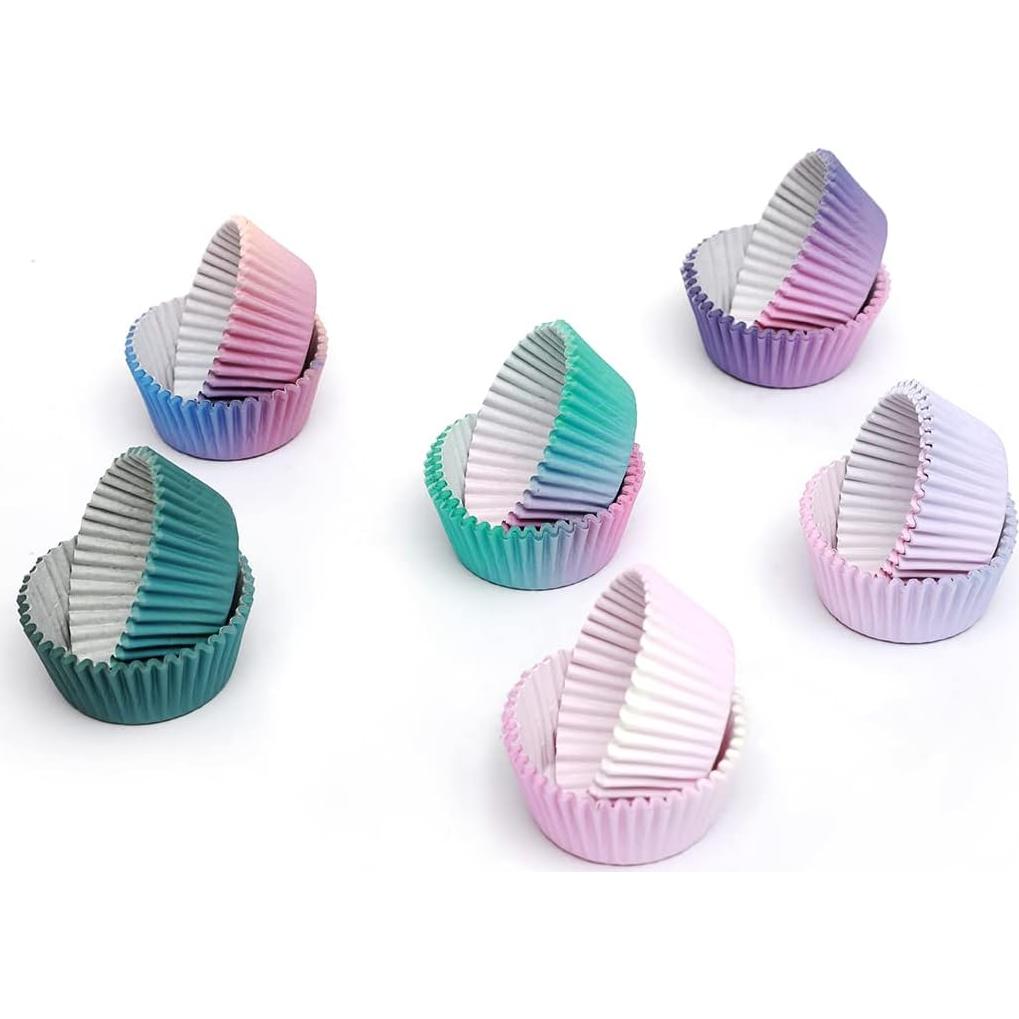 Forros de Cupcake Desechables Qiqee 300 Pcs 6 Diseños Variados
