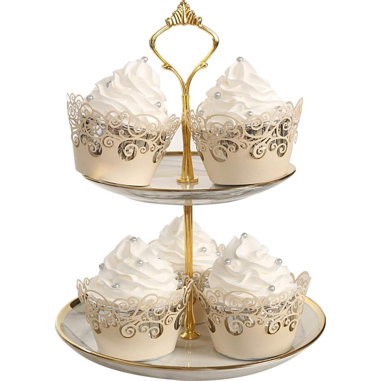 Fundas para Cupcakes KPOSIYA 100 Piezas Beige Decorativas