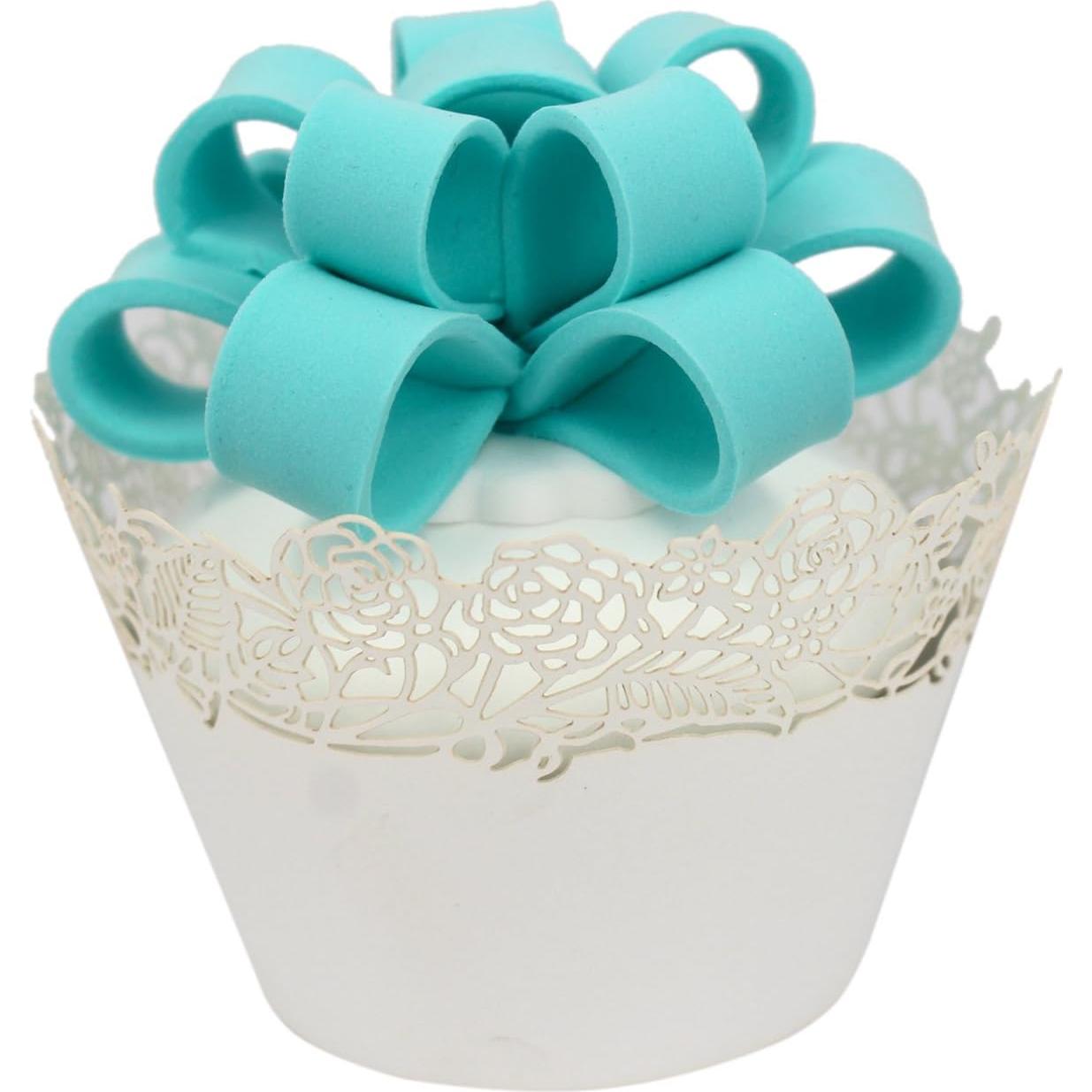 50 Fundas para Cupcakes Blancas KEIVA - Decoración Elegante
