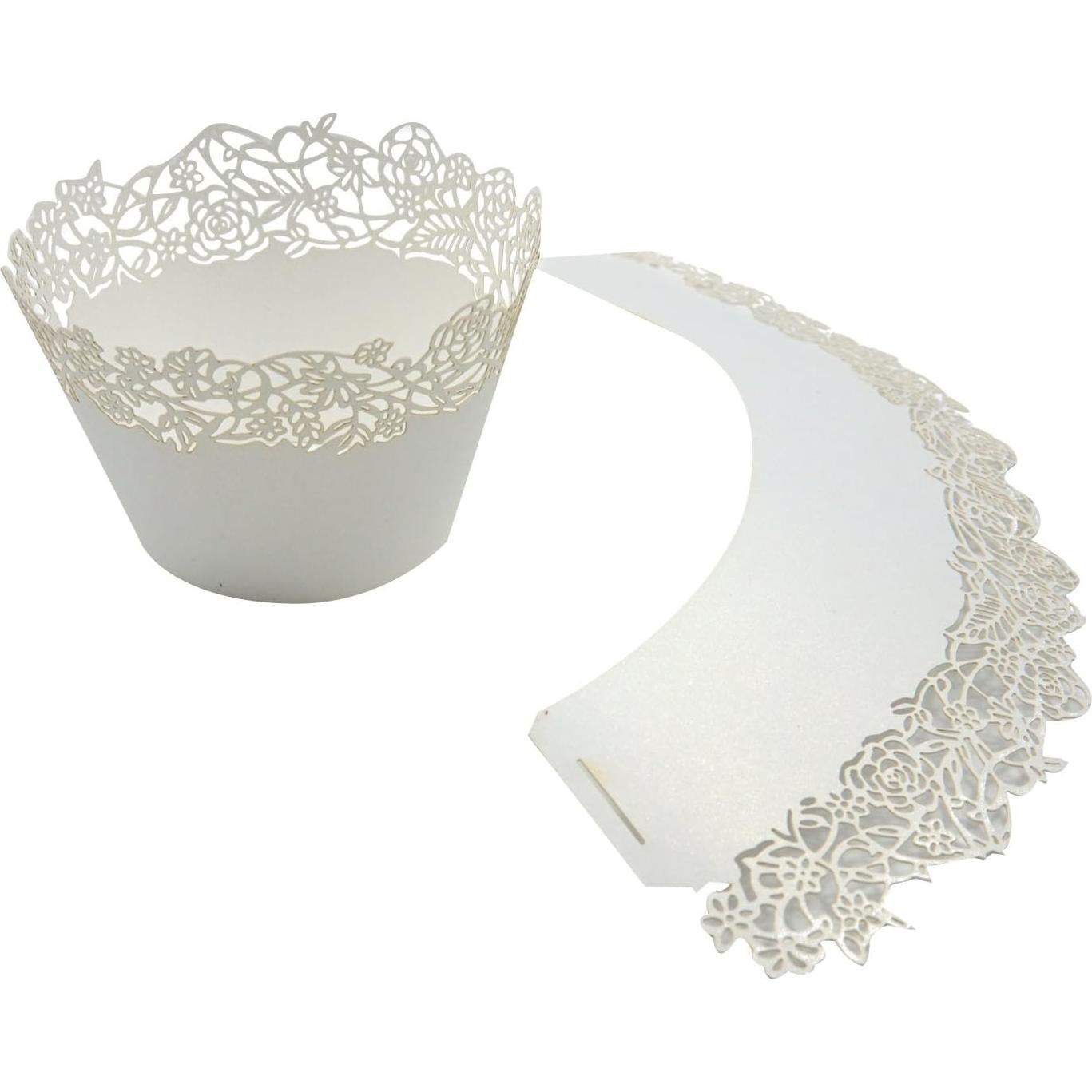 50 Fundas para Cupcakes Blancas KEIVA - Decoración Elegante