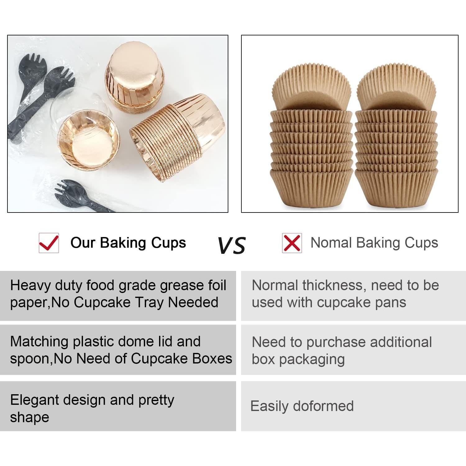 Forros de Cupcake Desechables Free-Air 100 Paquetes 3.5oz