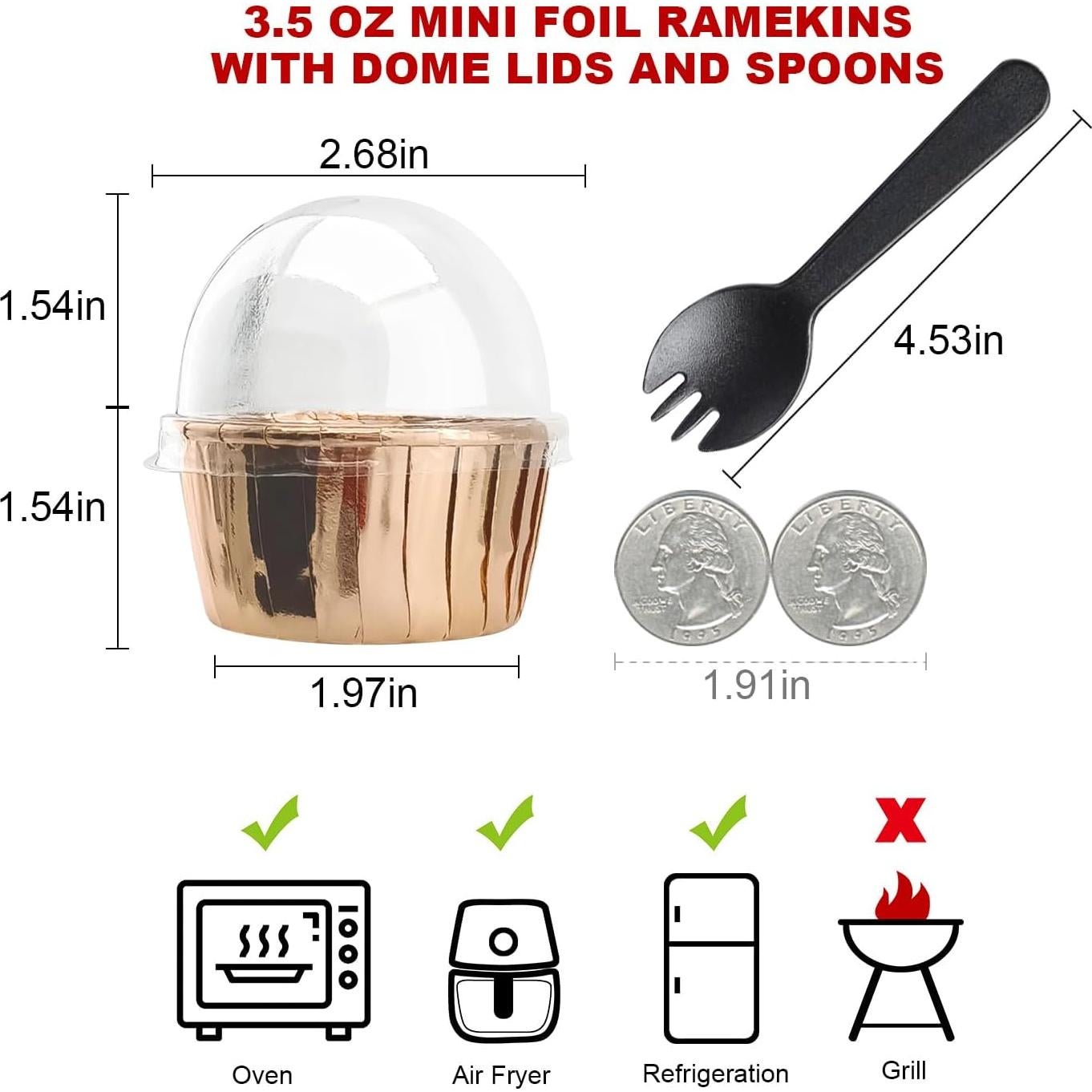 Forros de Cupcake Desechables Free-Air 100 Paquetes 3.5oz