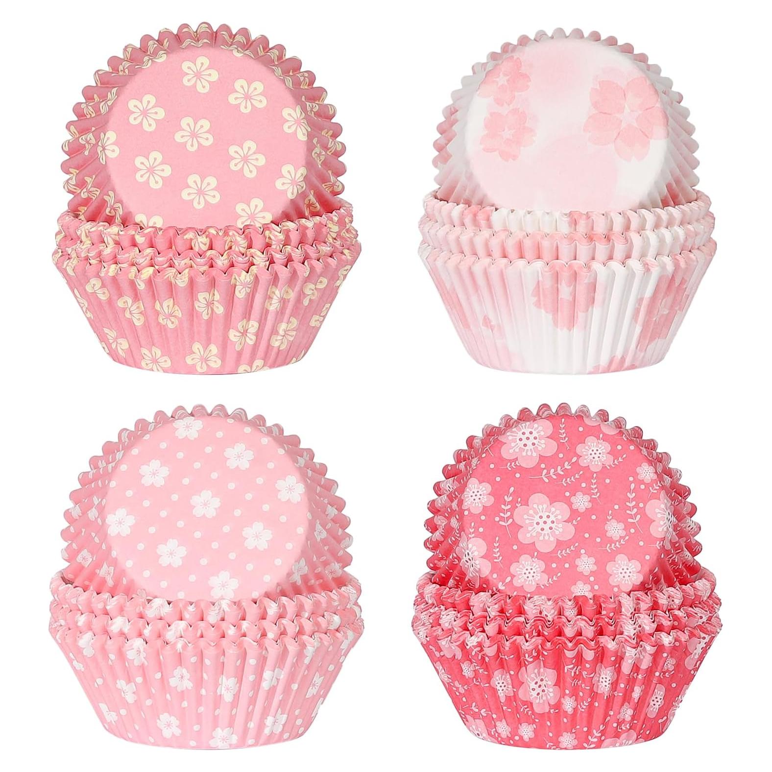 Forros de Cupcake Estándar SKIDEC 400 Piezas Florales Desechables