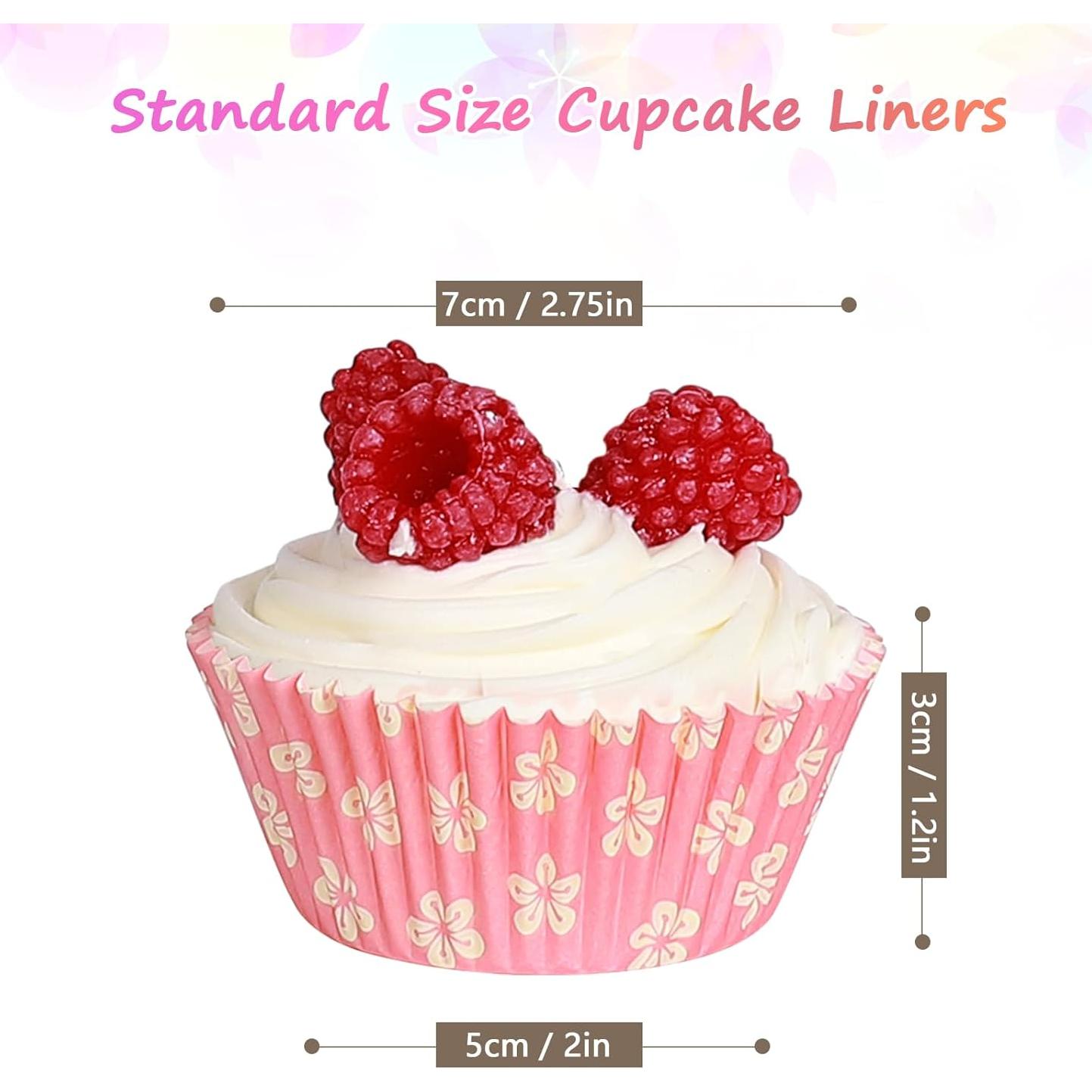 Forros de Cupcake Estándar SKIDEC 400 Piezas Florales Desechables