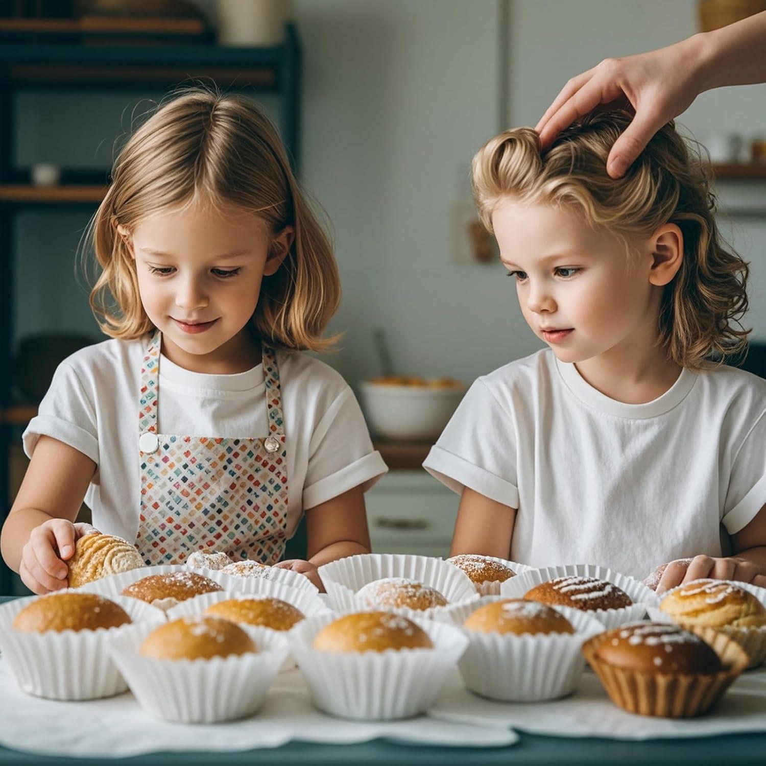 Forros de Cupcake Hzyxgs 500 Piezas Antiadherentes Blancos