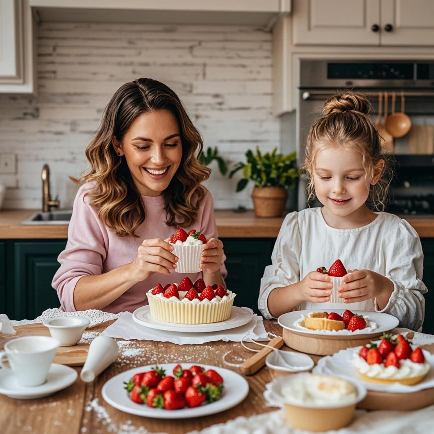 Forros de Cupcake Hzyxgs 500 Piezas Antiadherentes Blancos