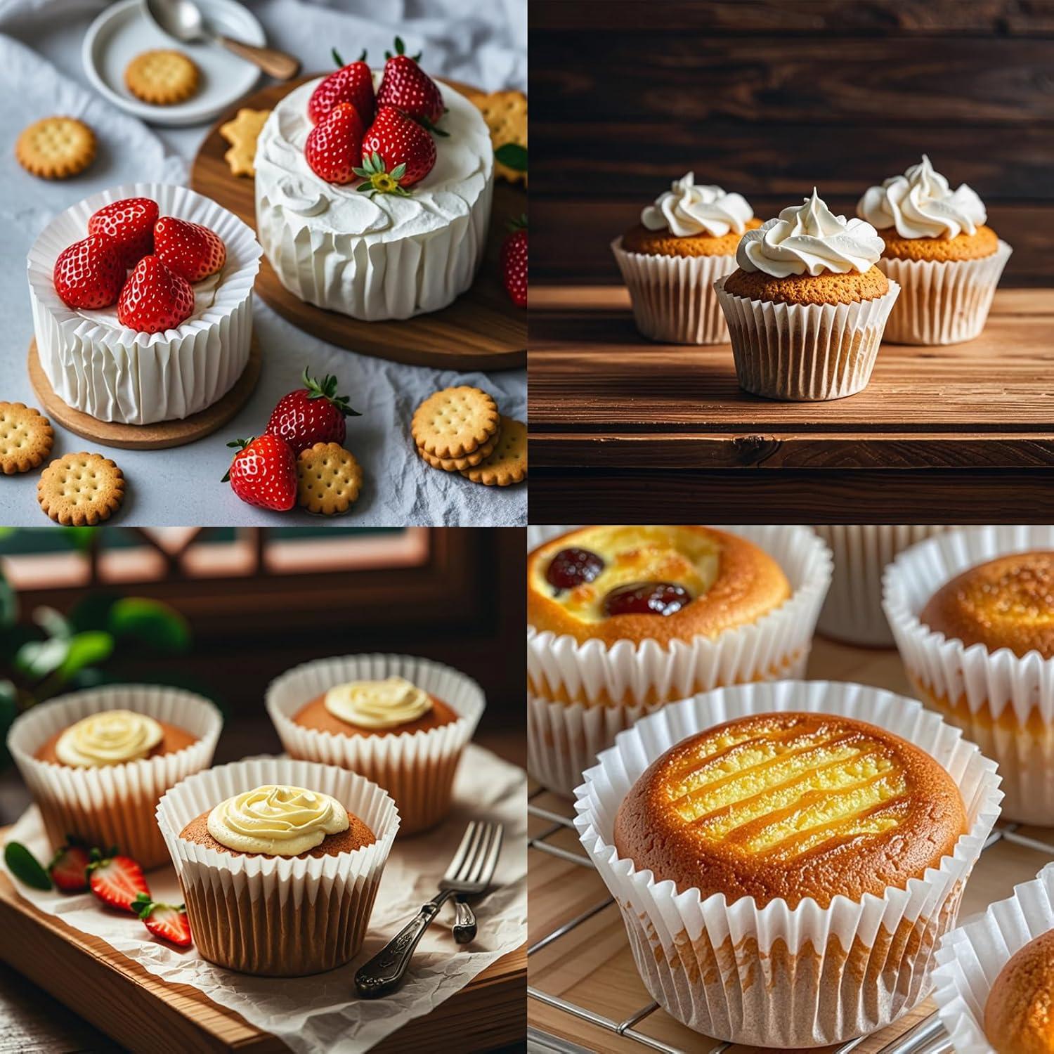 Forros de Cupcake Hzyxgs 500 Piezas Antiadherentes Blancos