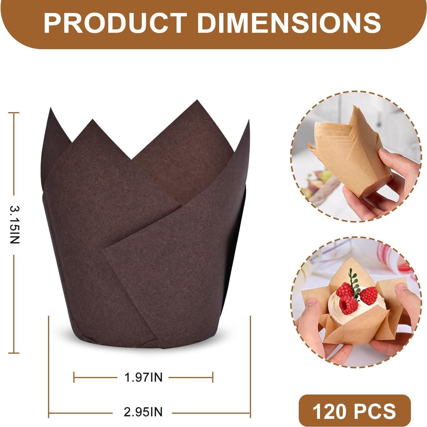 120 Forros de Cupcake Tulipán Neyimqr Papel Pergamino