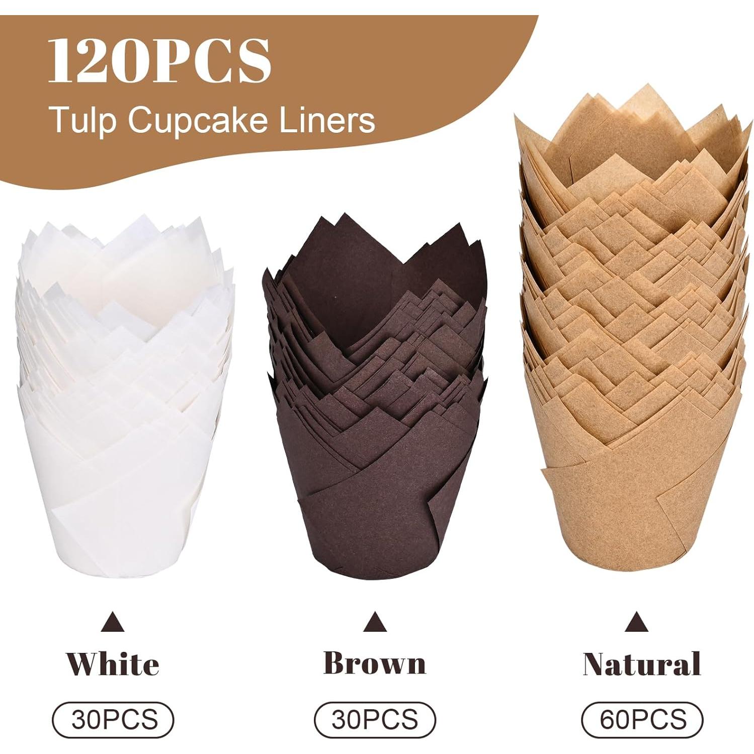 120 Forros de Cupcake Tulipán Neyimqr Papel Pergamino