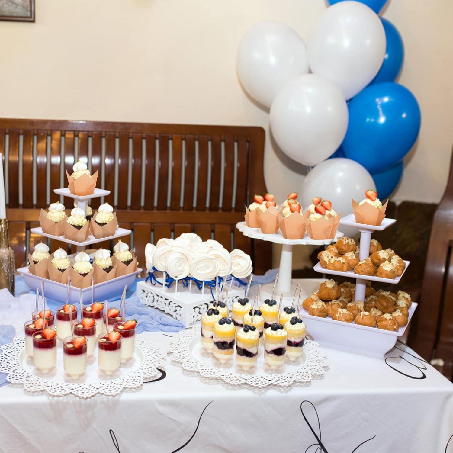 200 Moldes para Cupcakes Tulipán DC QZHMKJ Natural 8 cm