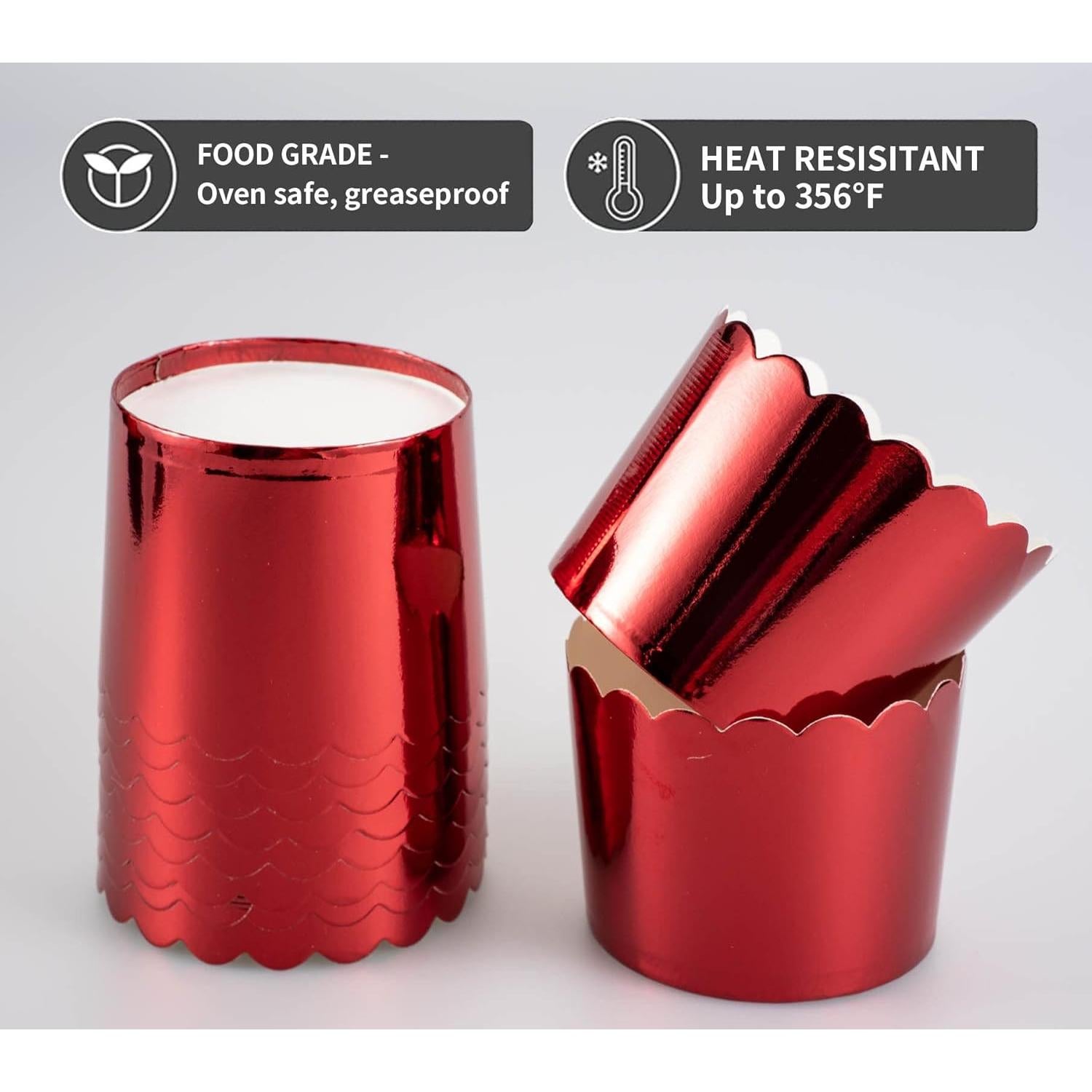 Tazas de Papel Desechables Dootafy 50 Piezas 170g Rojo