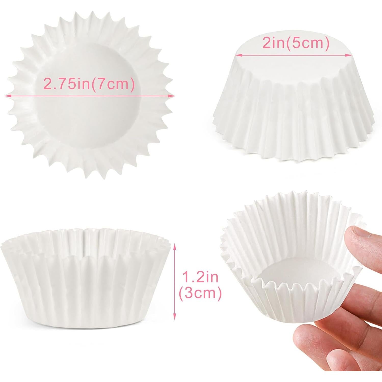 Forros de Cupcake Blancos LotFancy 200pcs Resistentes a Grasa