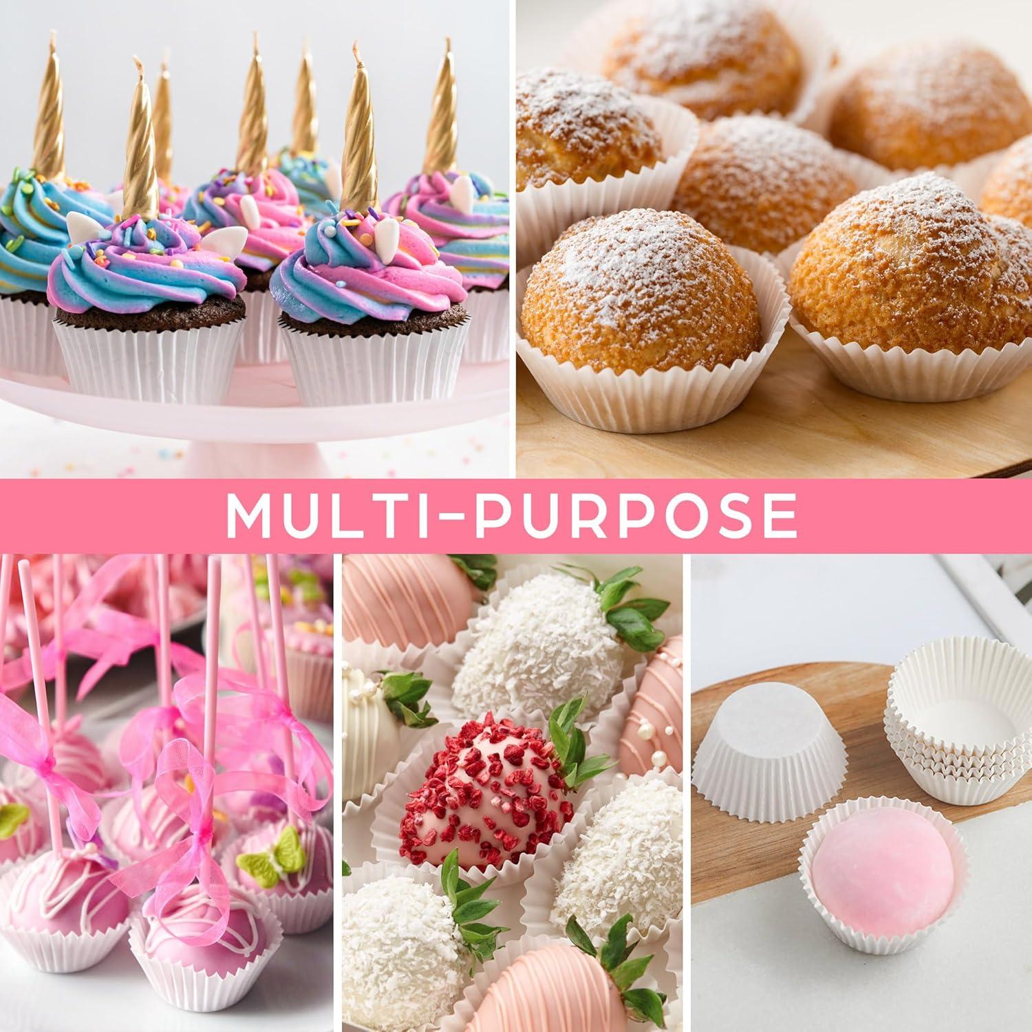 Forros de Cupcake Blancos LotFancy 200pcs Resistentes a Grasa