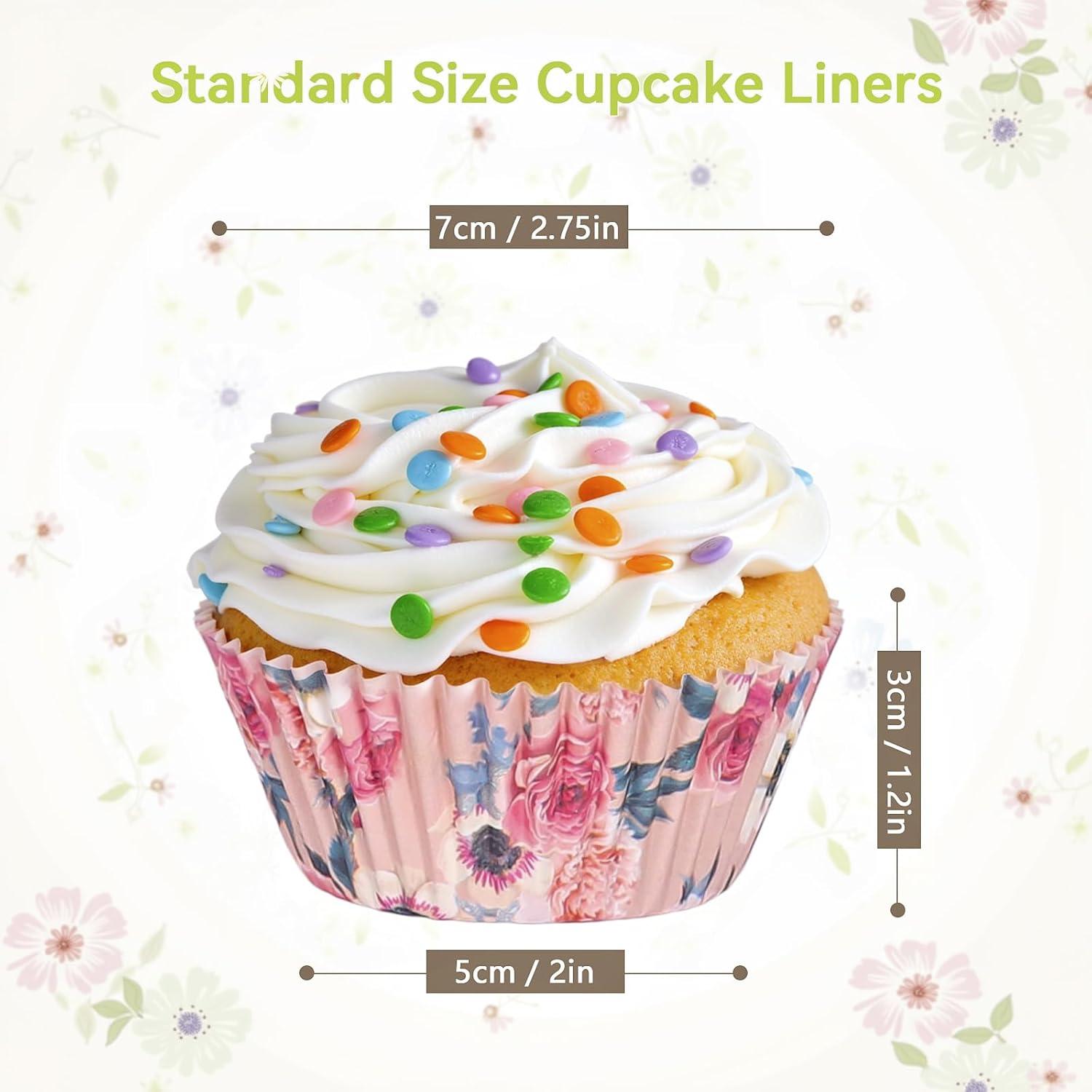 Forros para Cupcake Estándar SKIDEC 400 Piezas Florales Desechables