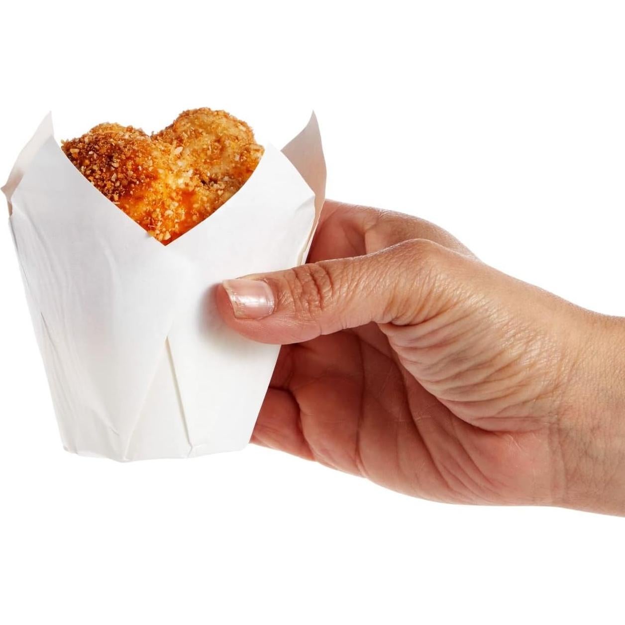 Juvale 100 Forros de Cupcake Tulipanes Blancos 5oz para Hornear