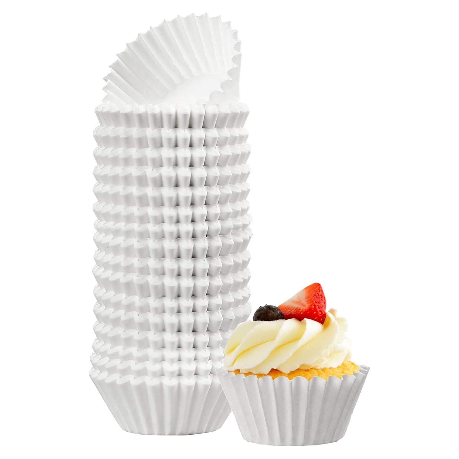 Forros de Cupcake Mini LotFancy 500pcs Blancos Desechables