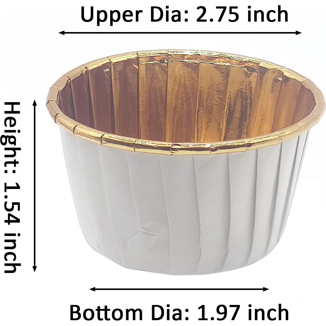 Forros de Muffin Desechables Mombake 50 Unidades Aluminio Blanco