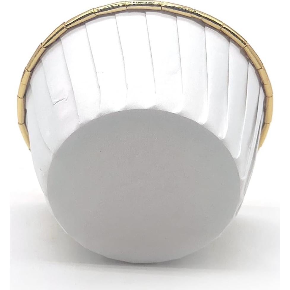 Forros de Muffin Desechables Mombake 50 Unidades Aluminio Blanco