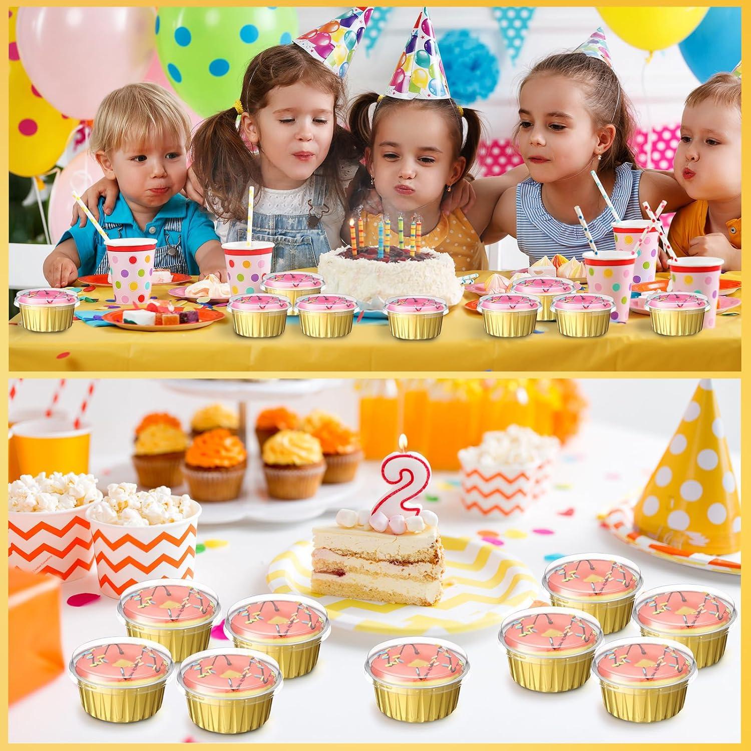 Tazas de Hornear de Papel de Aluminio Gejoy 400 Pcs 125 ml Oro