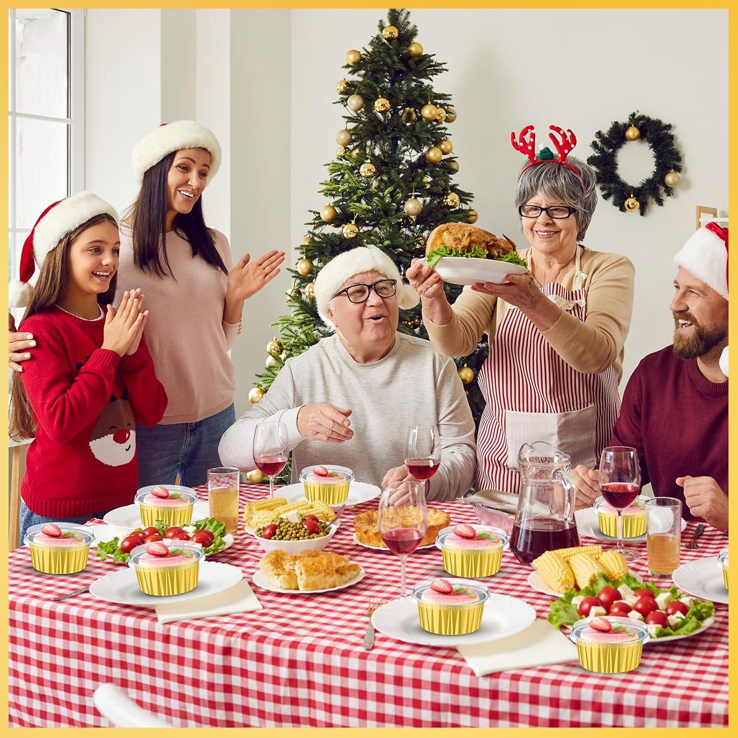 Tazas de Hornear de Papel de Aluminio Gejoy 400 Pcs 125 ml Oro