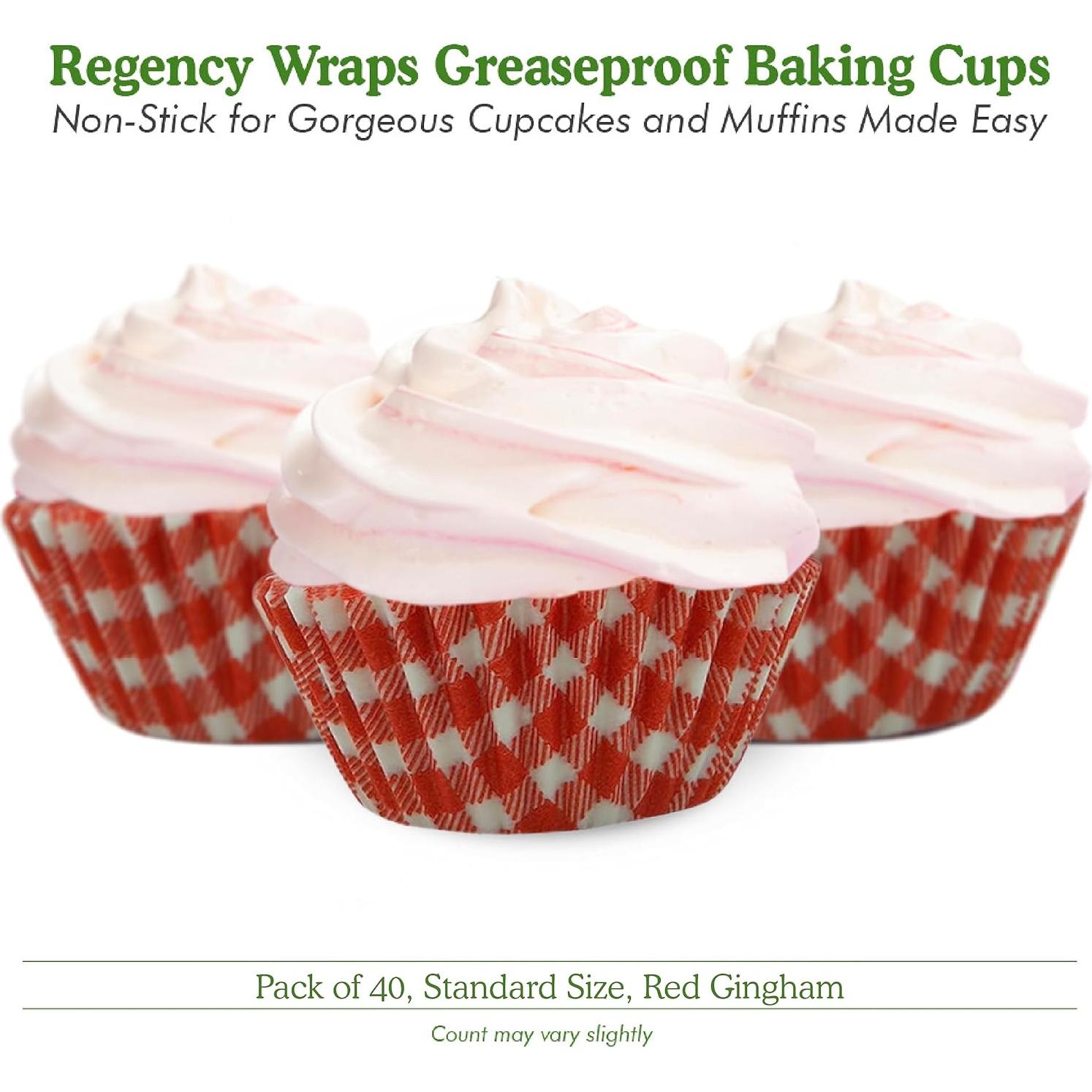 Tazas de Hornear Anti-Grasa Regency Wraps, Paquete de 40