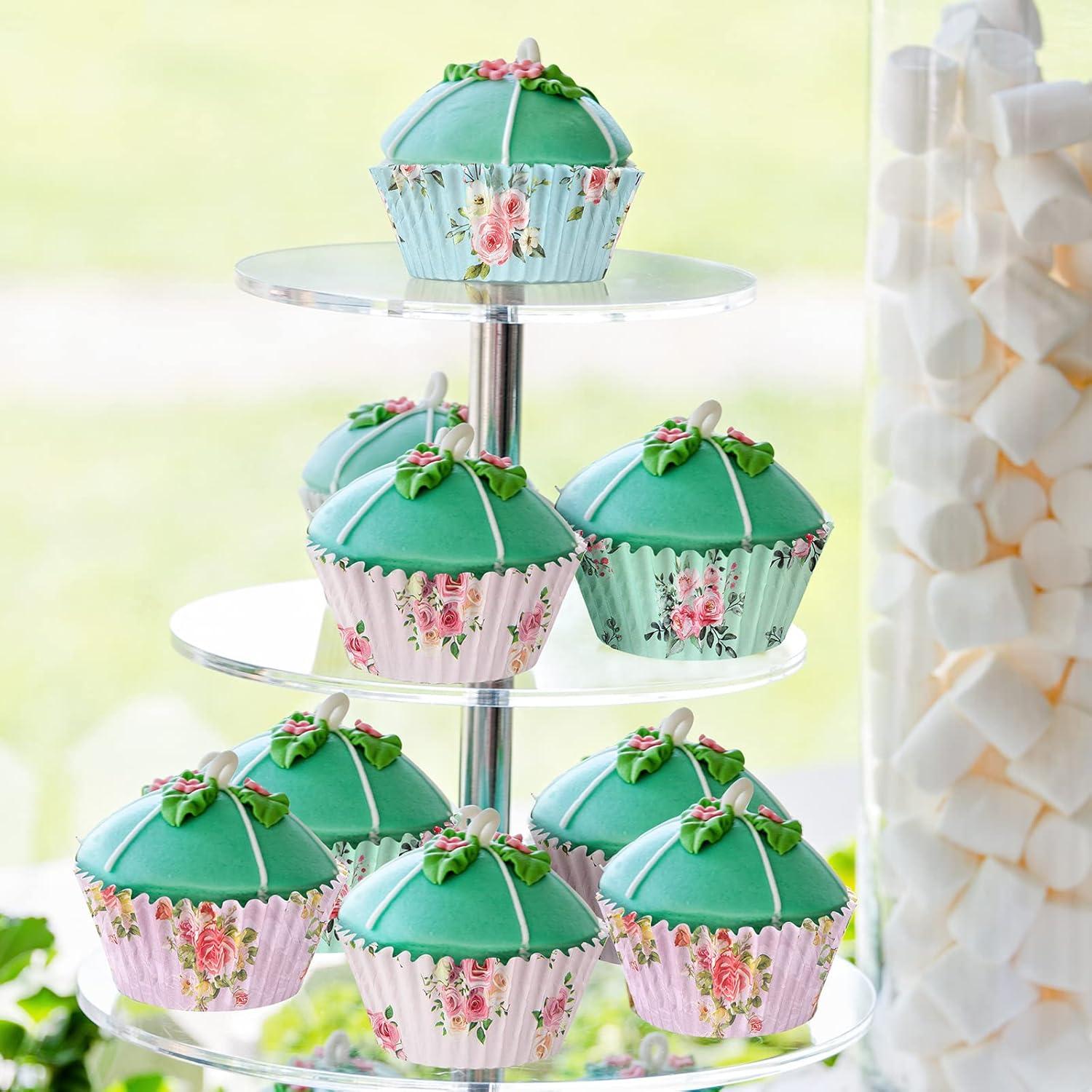 Forros de Cupcake Florales Yaomiao 600 Piezas 8 cm