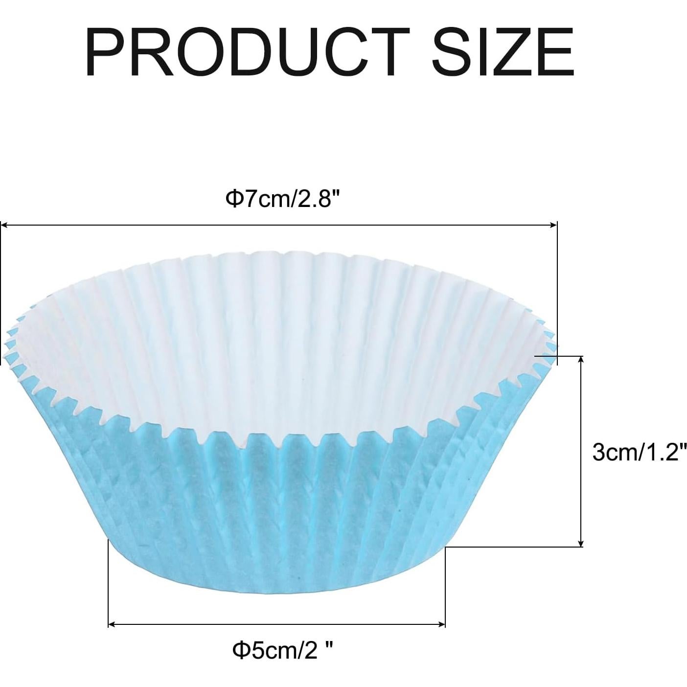 Forros de Cupcake uxcell 100 Pcs Papel a Prueba de Grasa Azul