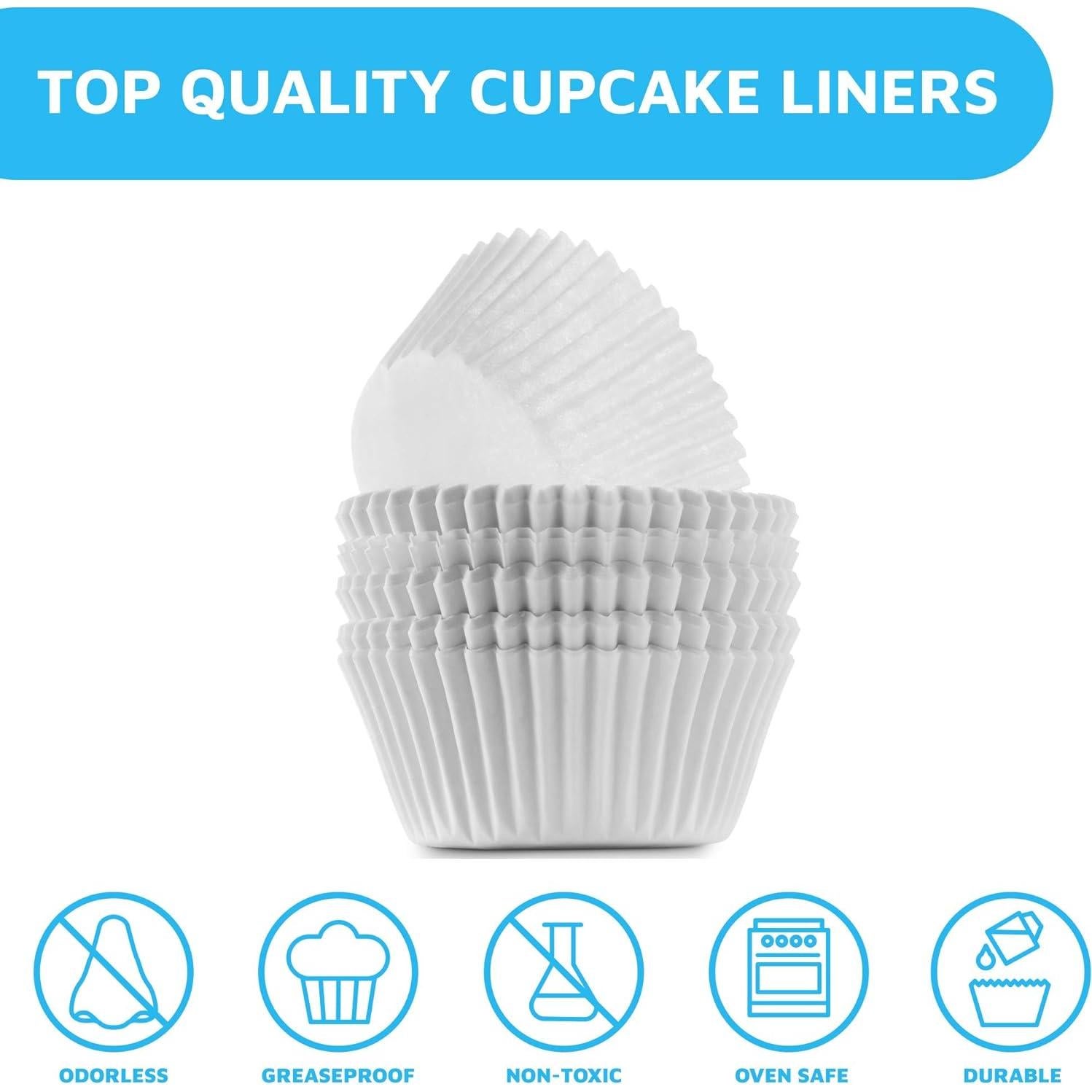 Forros de Cupcake MontoPack Blancos 500 Piezas 2.9 cm