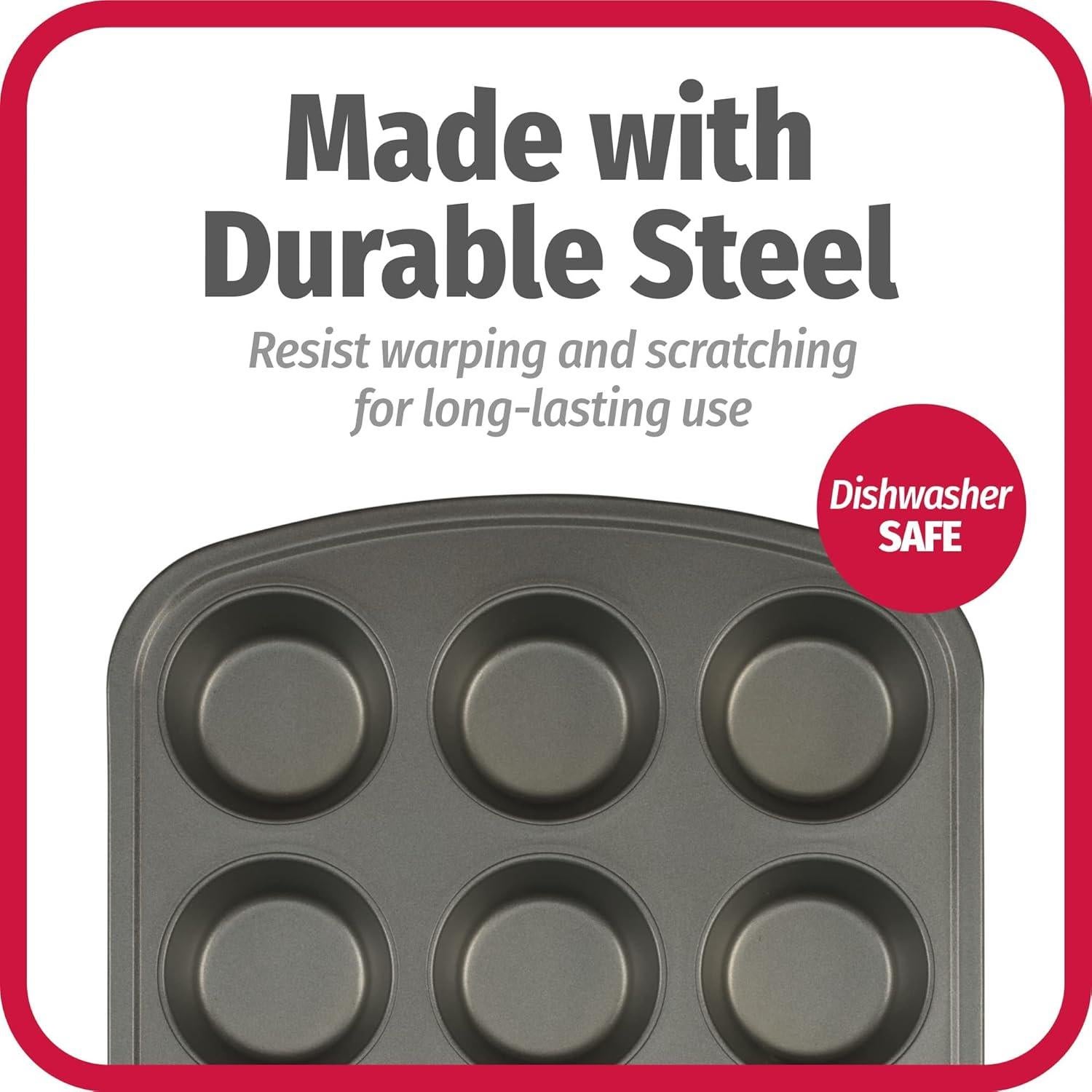 Molde para Muffins GoodCook 12 Tazas Antiadherente Gris