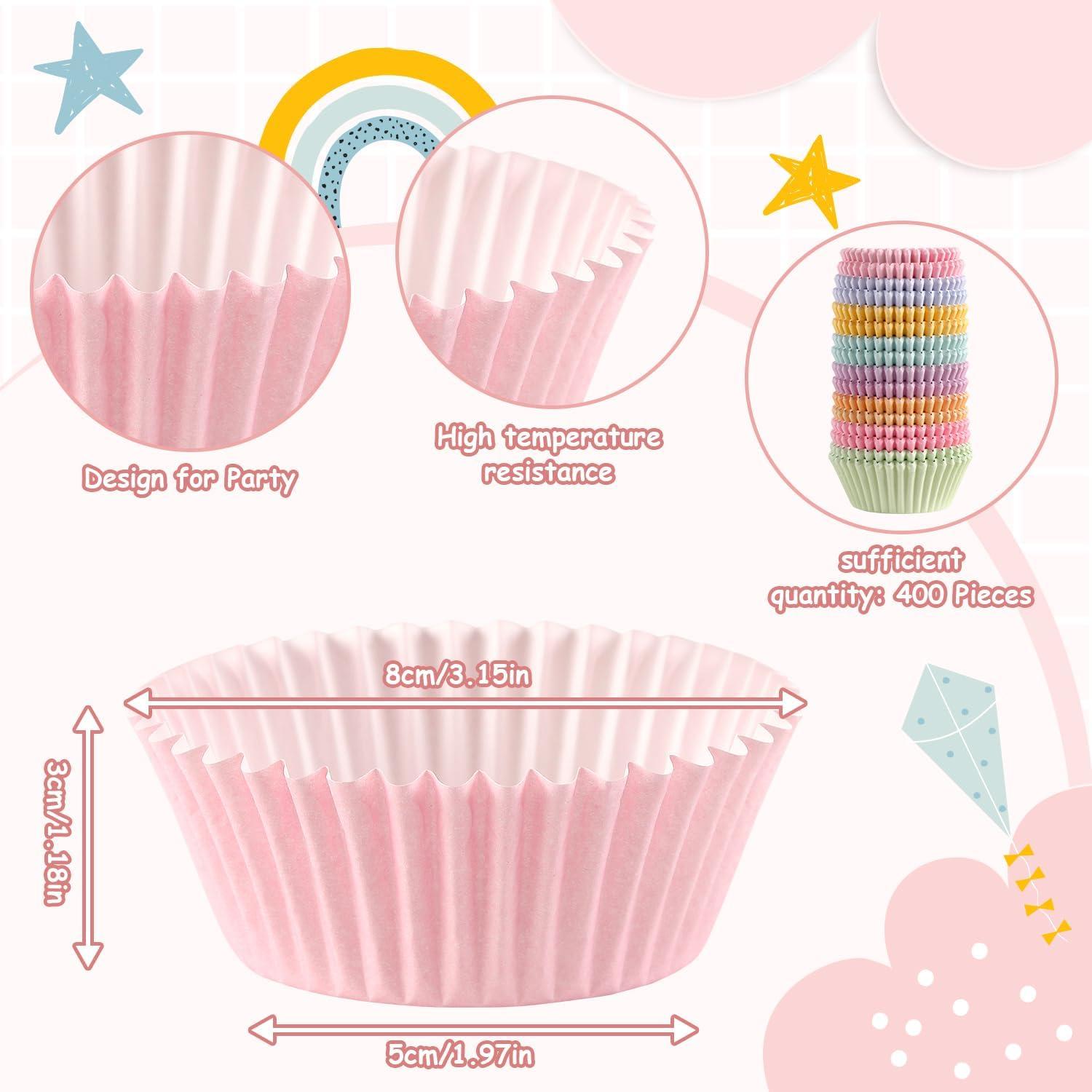Forros de Cupcake de Papel Arcoíris GreenPine 400 Pcs