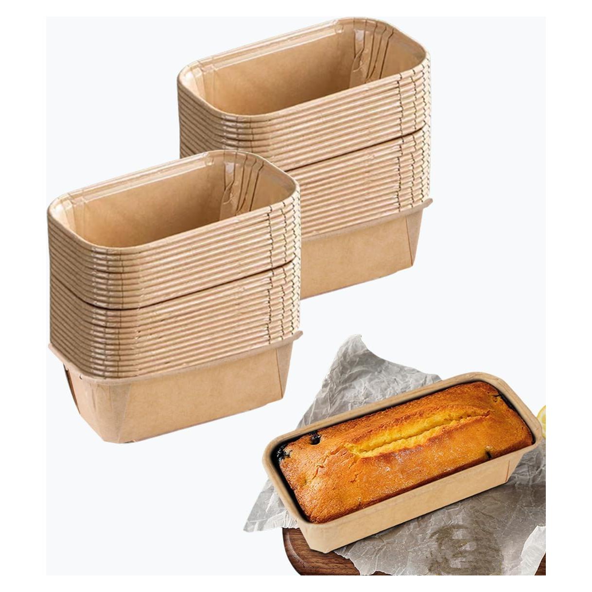 50 Moldes de Pan de Papel Desechables Icyhey 19x8.5 cm