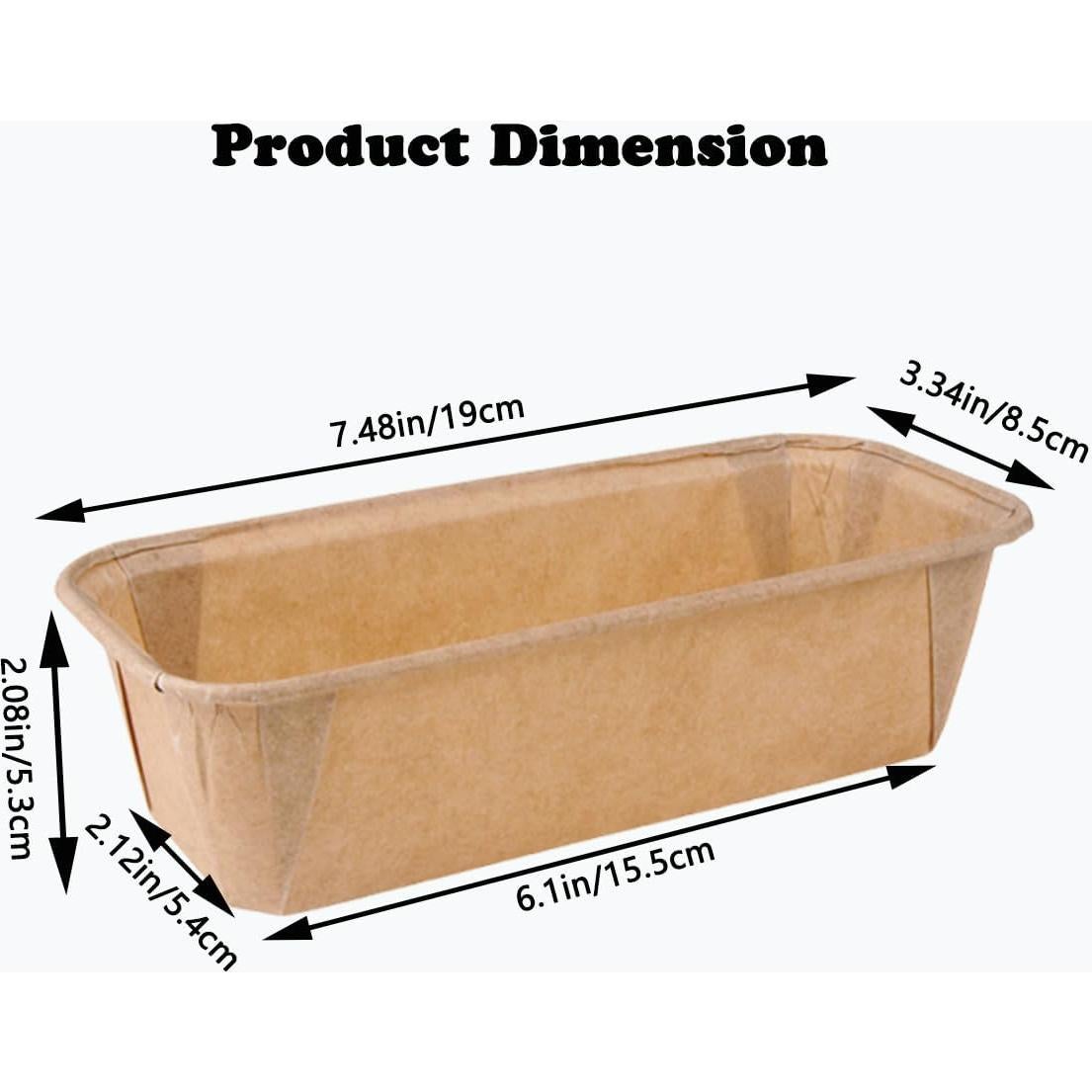 50 Moldes de Pan de Papel Desechables Icyhey 19x8.5 cm