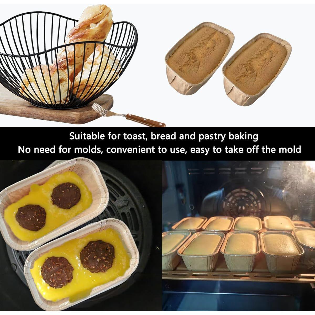 50 Moldes de Pan de Papel Desechables Icyhey 19x8.5 cm