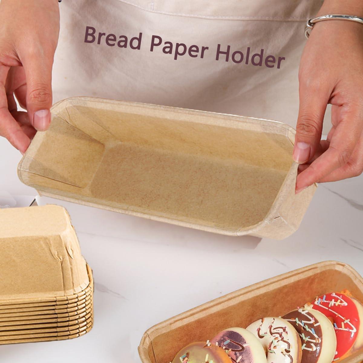 50 Moldes de Pan de Papel Desechables Icyhey 19x8.5 cm