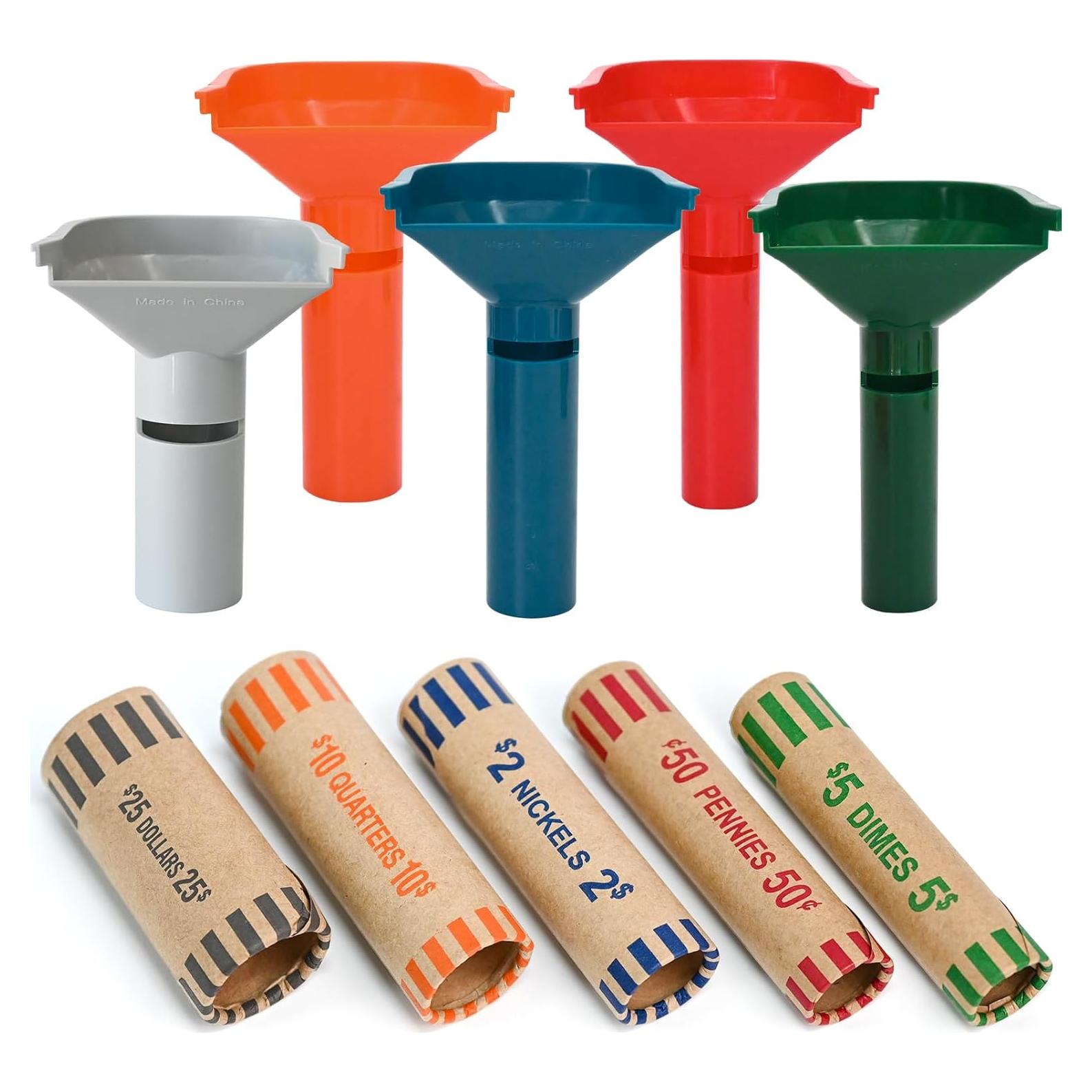 Juego de Envolturas de Monedas L LIKED 30 Piezas y 5 Tubos