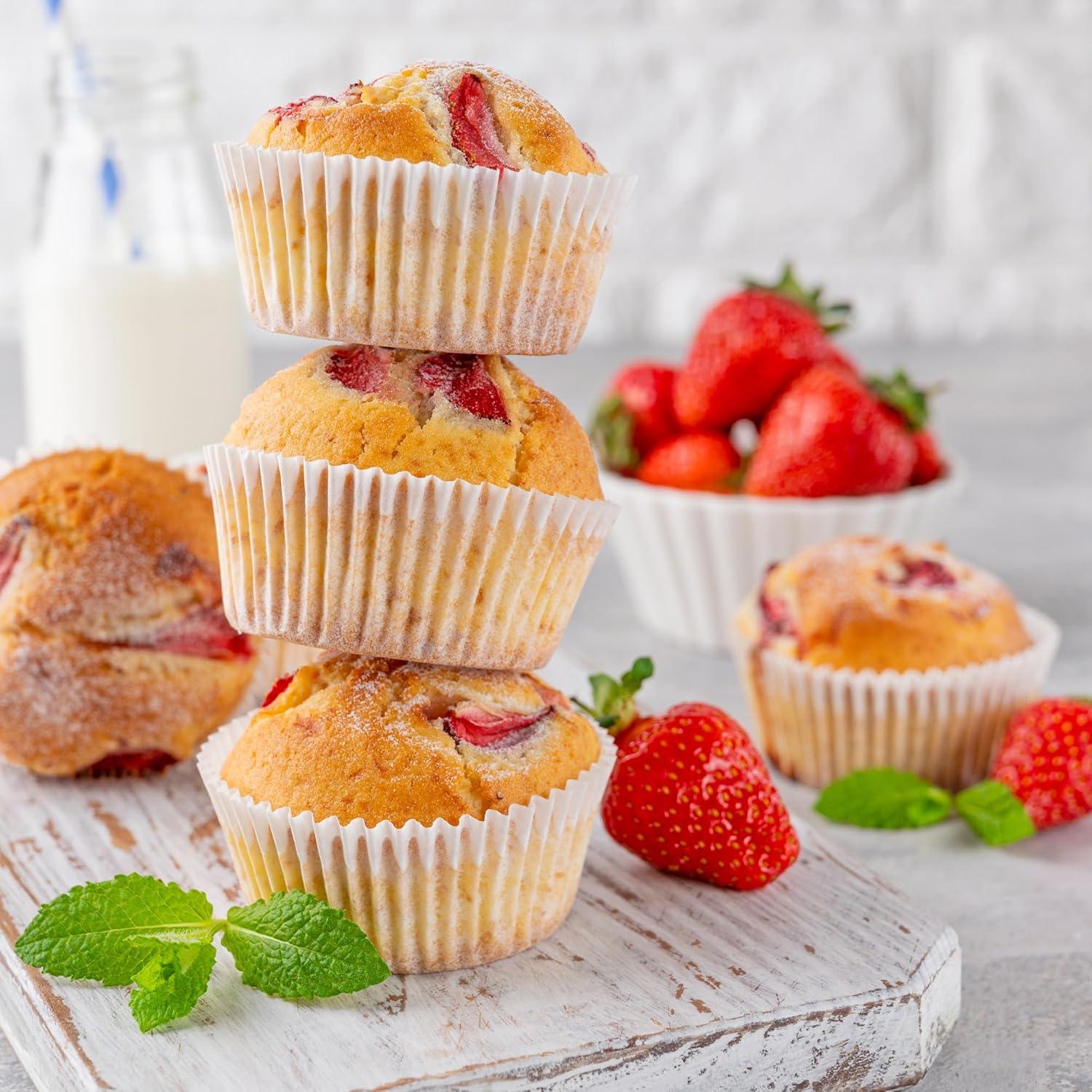 Forros de Cupcake Blancos LotFancy, 500 Unidades, 5 cm