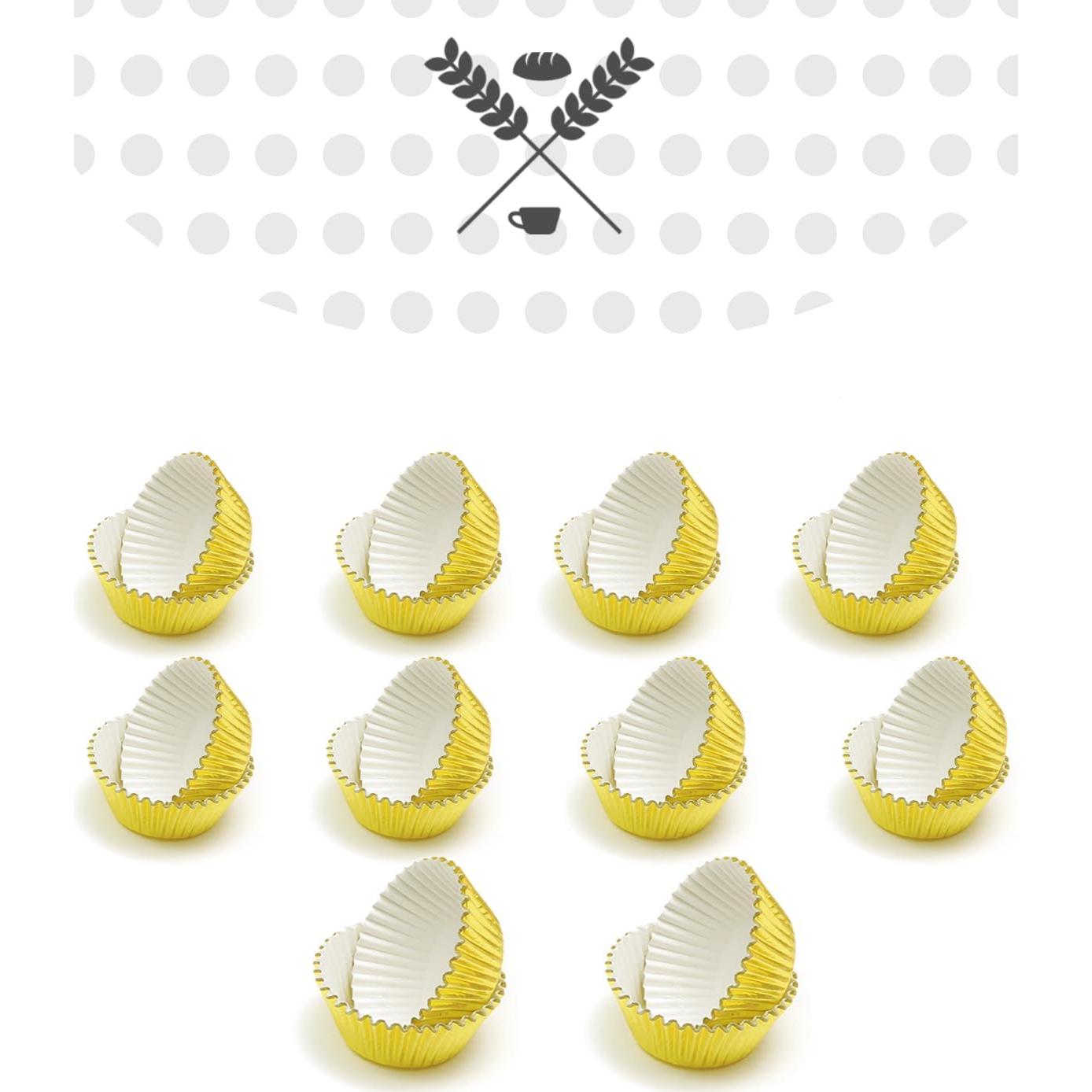 Forros de Cupcake de Papel Oro Qiqee 300 Unidades Resistentes