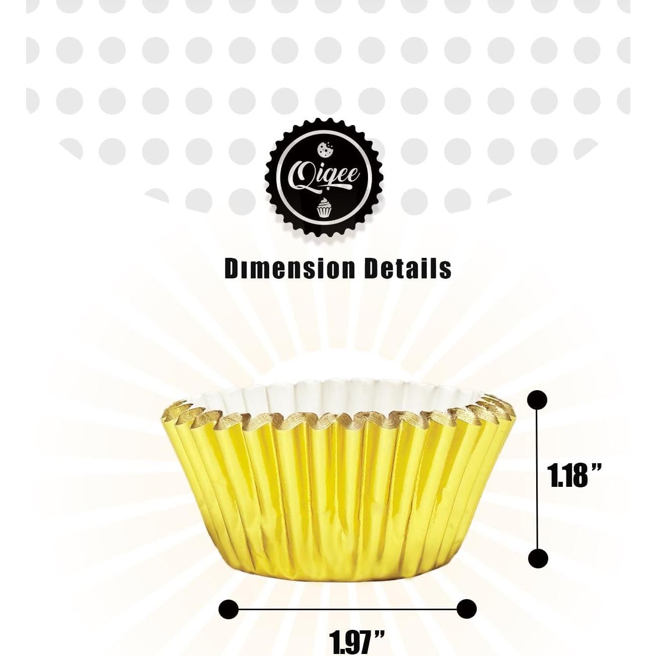 Forros de Cupcake de Papel Oro Qiqee 300 Unidades Resistentes