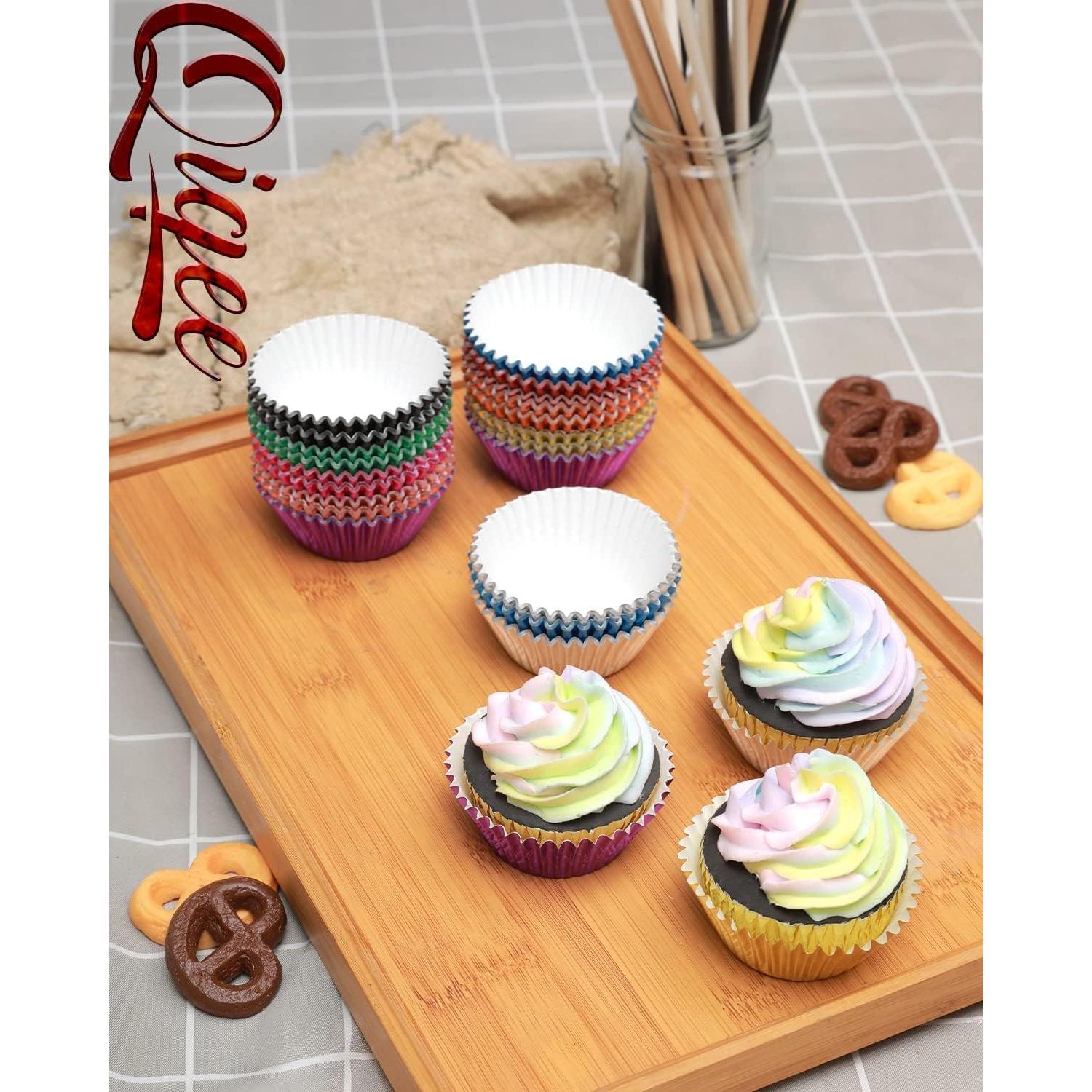 Forros de Cupcake de Papel Oro Qiqee 300 Unidades Resistentes