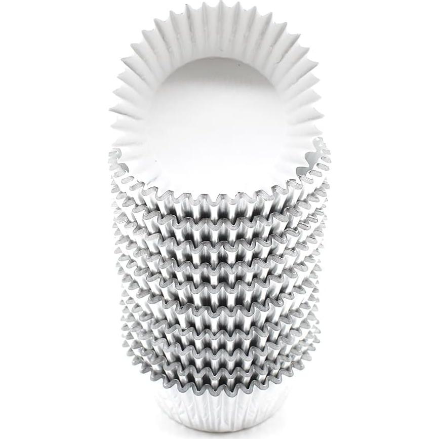 Forros de Cupcake GOLF 500 Unidades Aluminio Plateado 11.43 cm