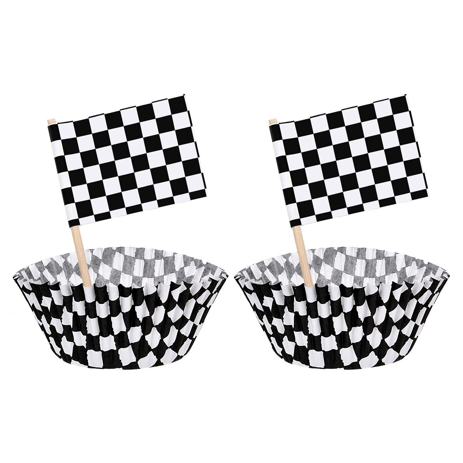 Kit Decoración Cupcakes 200 Piezas TecUnite Bandera Cuadros